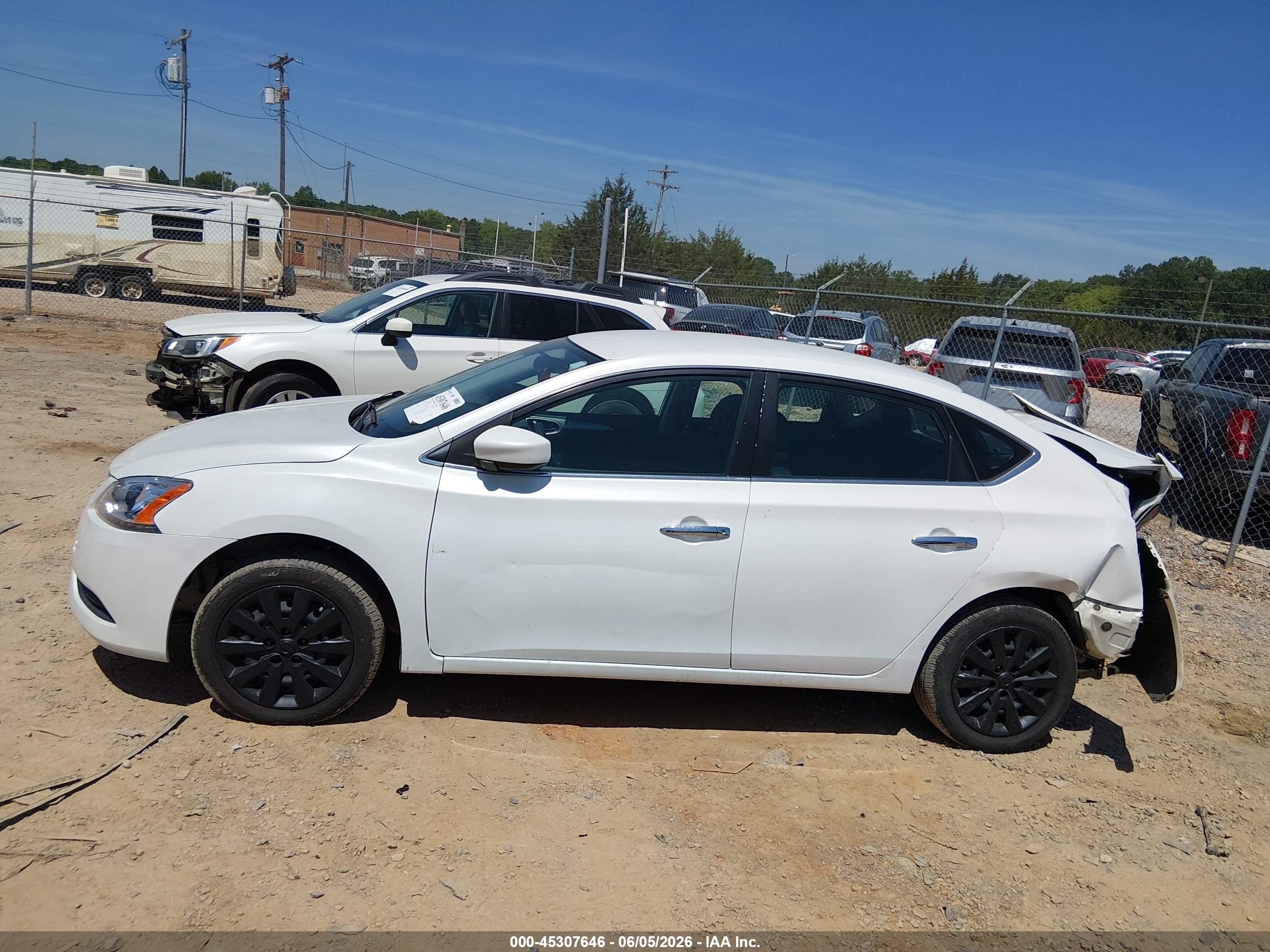 2014 Nissan Sentra Sv White vin: 3N1AB7AP8EL656625