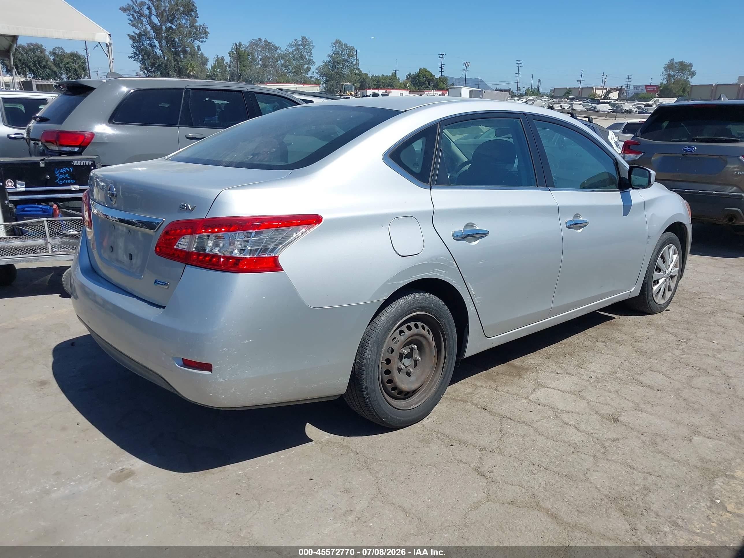 2014 Nissan Sentra Fe+ S/fe+ Sv/s/sl/sr/sv Silver vin: 3N1AB7AP8EL657211