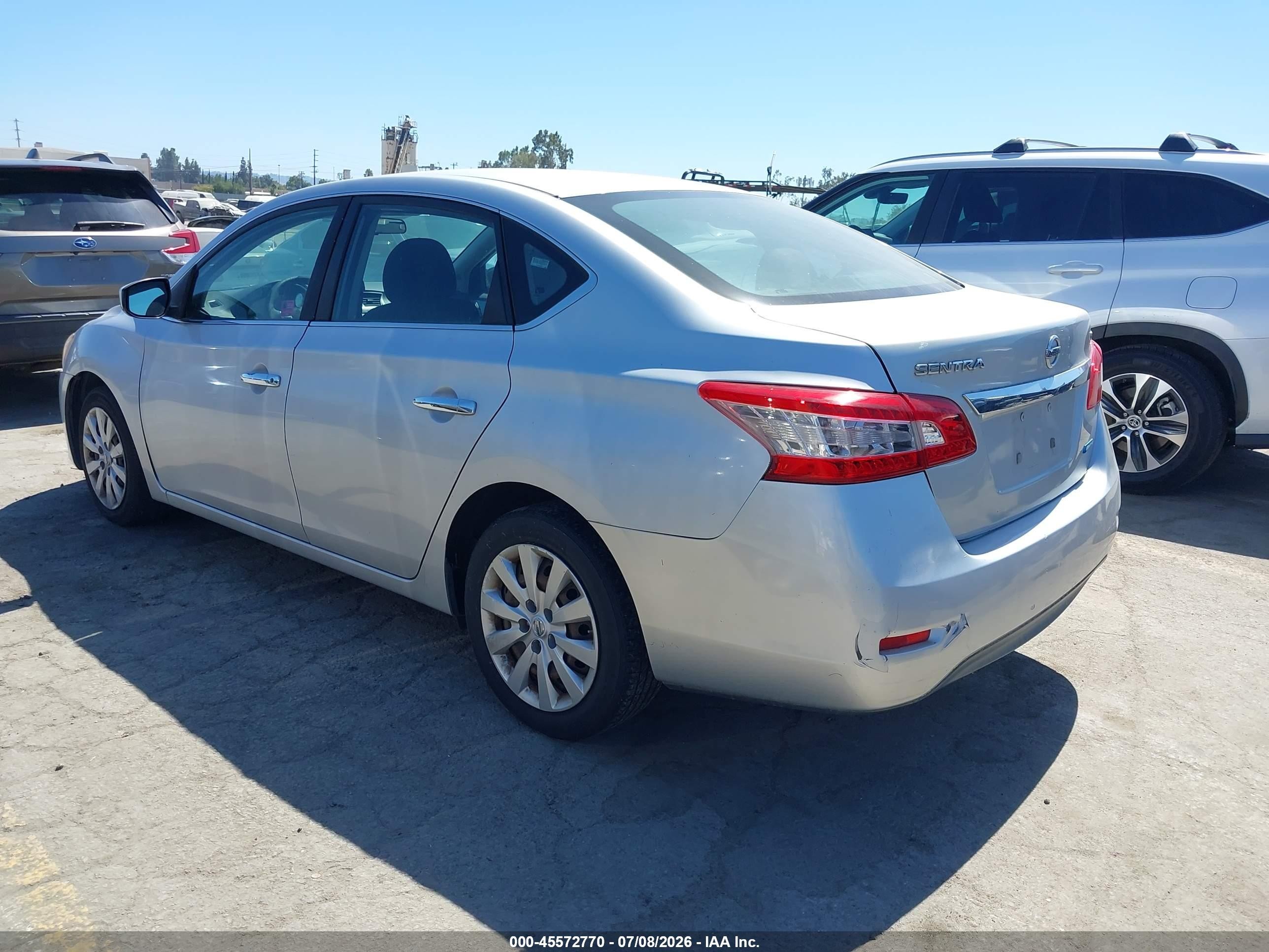 2014 Nissan Sentra Fe+ S/fe+ Sv/s/sl/sr/sv Silver vin: 3N1AB7AP8EL657211