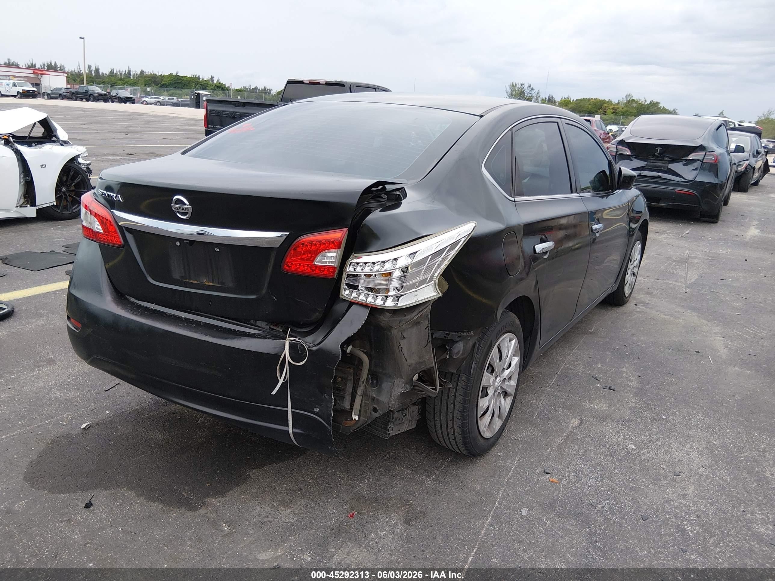 2014 Nissan Sentra Fe+ S/fe+ Sv/s/sl/sr/sv Black vin: 3N1AB7AP8EL670346