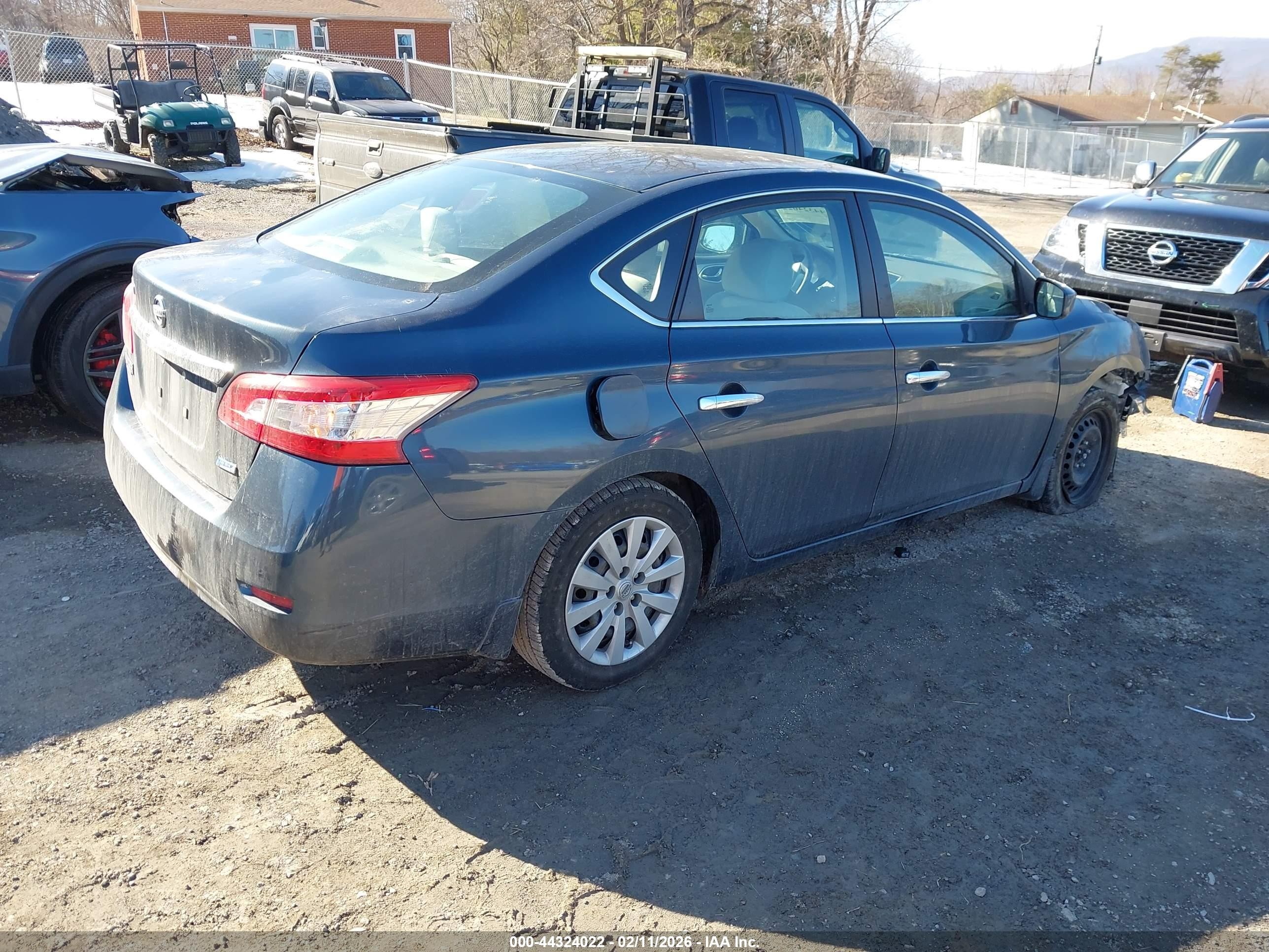 2014 Nissan Sentra S Blue vin: 3N1AB7AP8EL686949