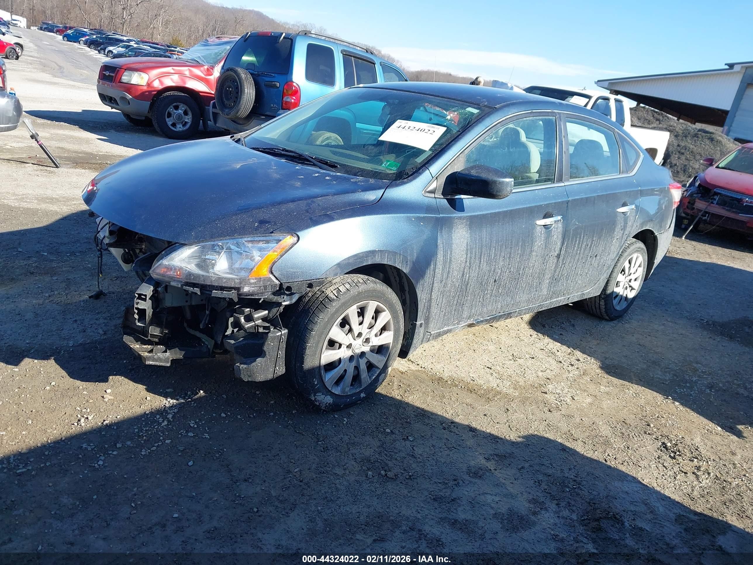2014 Nissan Sentra S Blue vin: 3N1AB7AP8EL686949