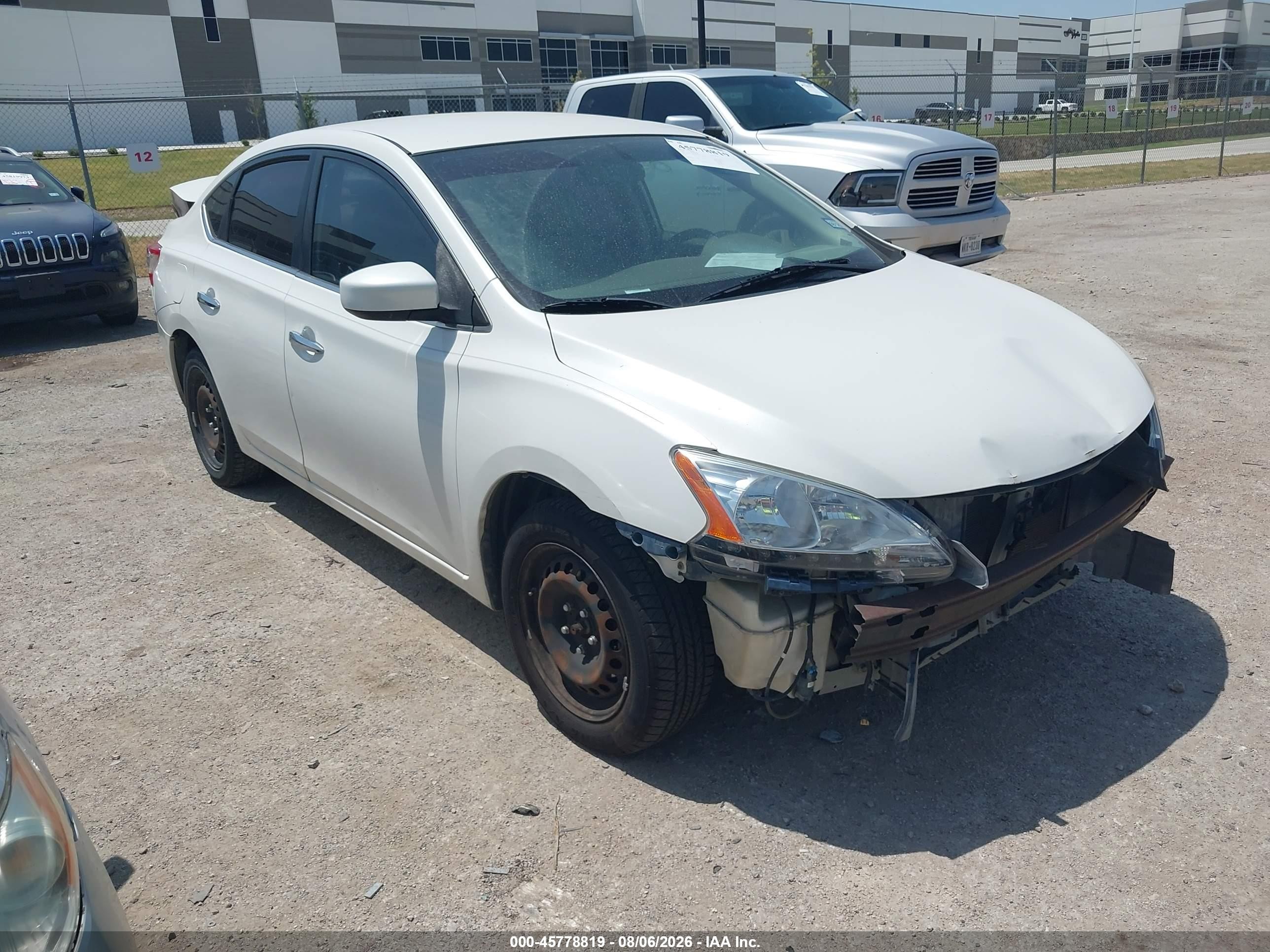 2014 Nissan Sentra S White vin: 3N1AB7AP8EL687051
