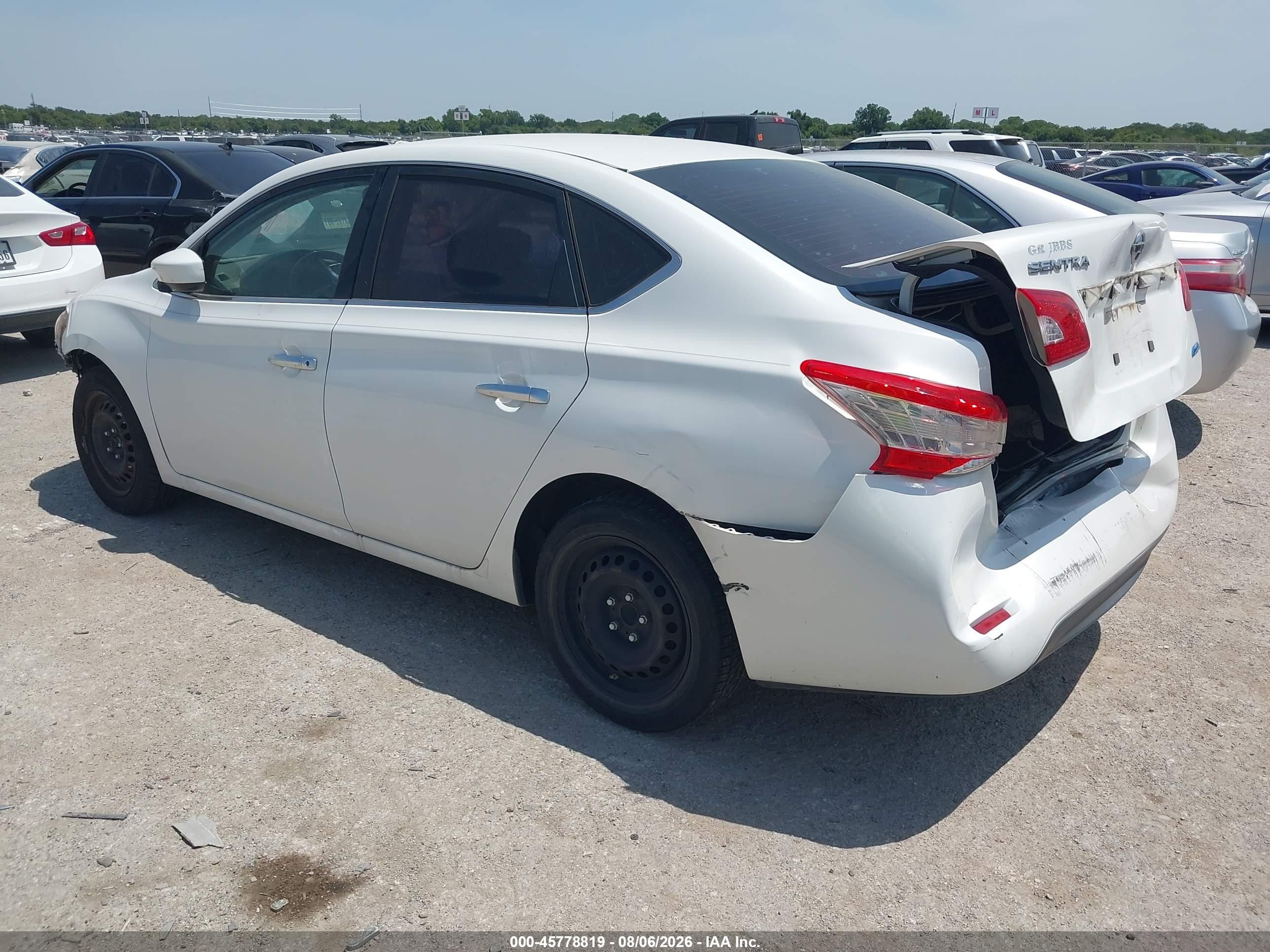 2014 Nissan Sentra S White vin: 3N1AB7AP8EL687051