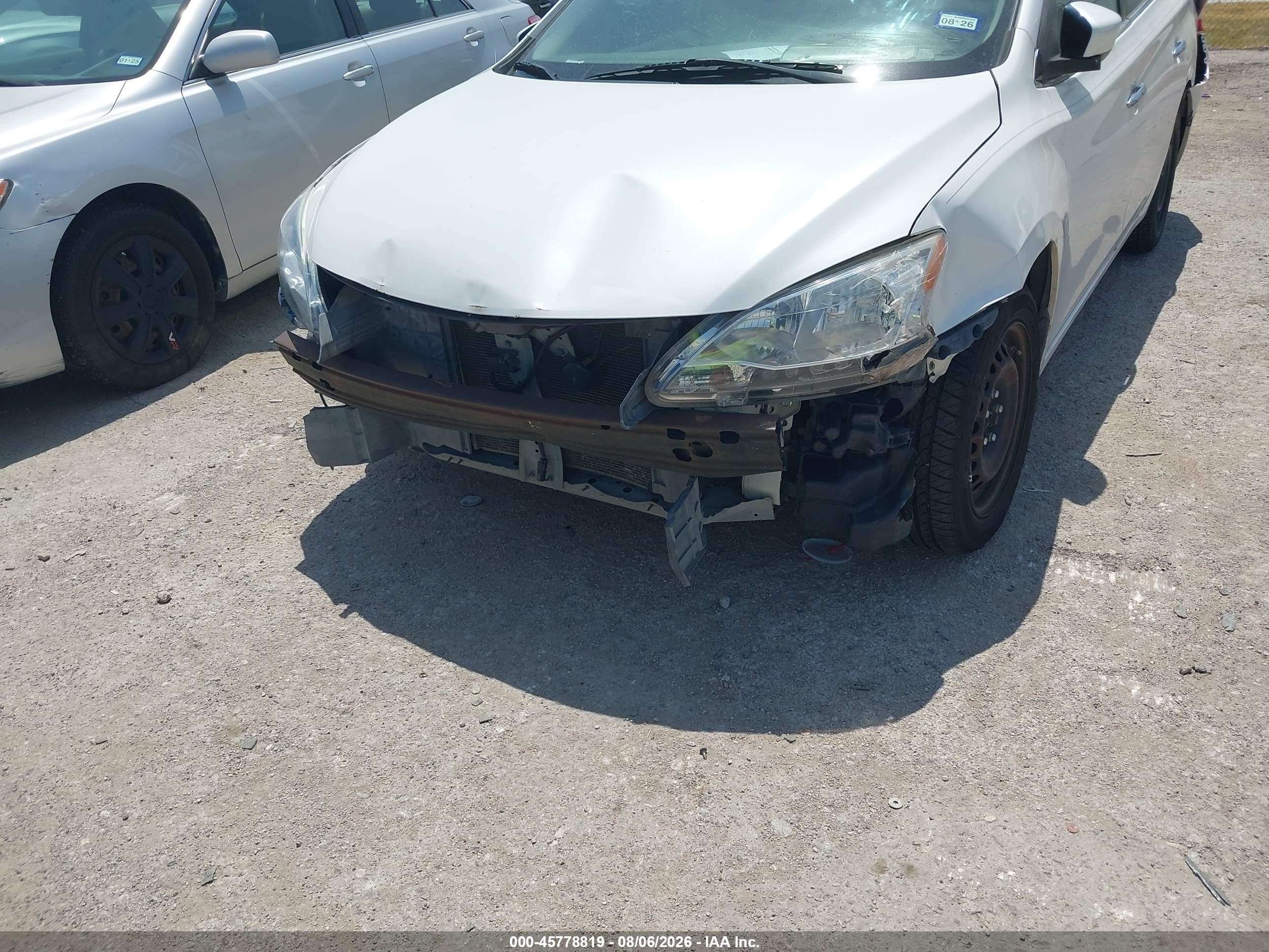 2014 Nissan Sentra S White vin: 3N1AB7AP8EL687051