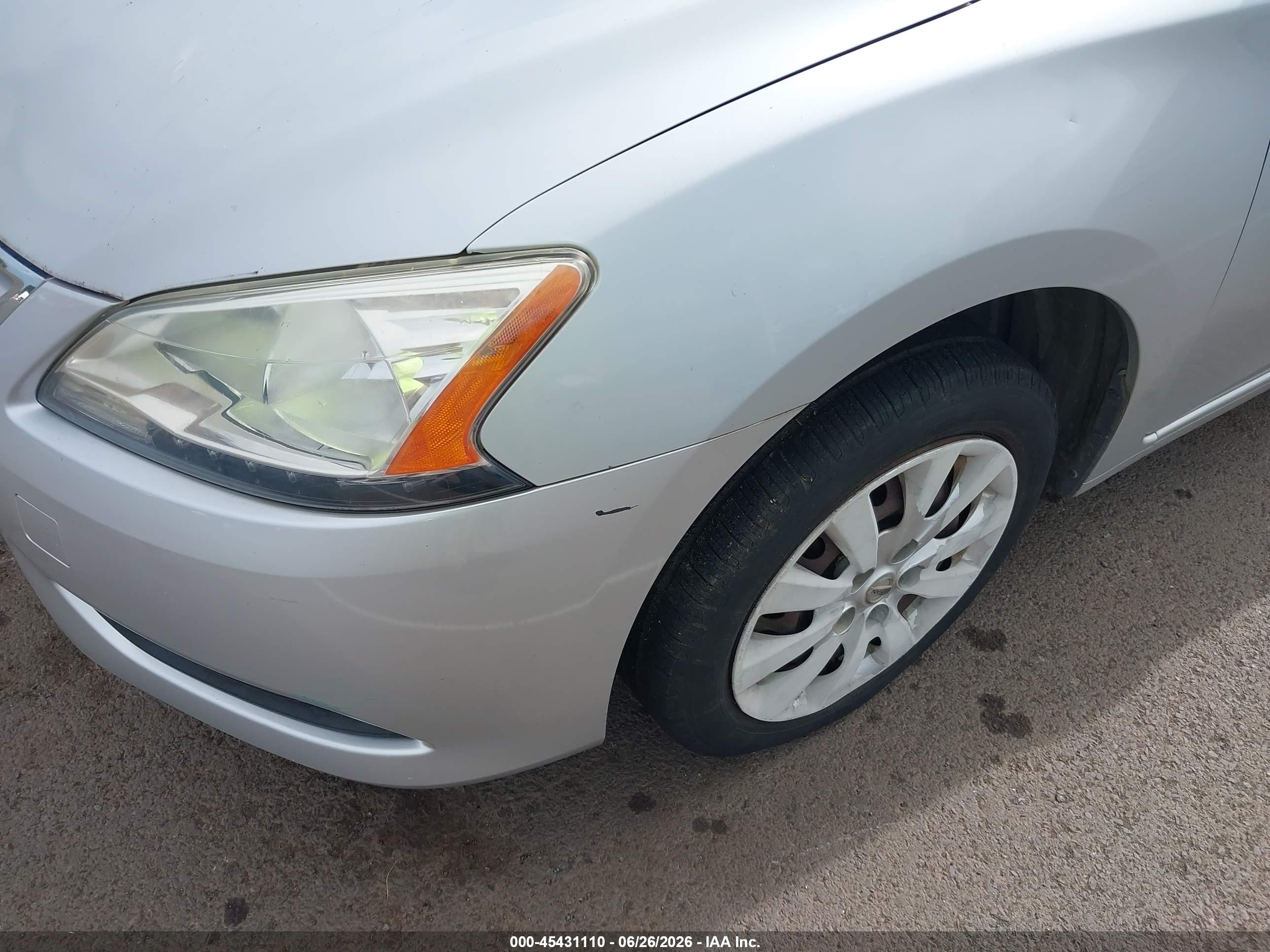2014 Nissan Sentra Fe+ S/fe+ Sv/s/sl/sr/sv Silver vin: 3N1AB7AP8EY213765