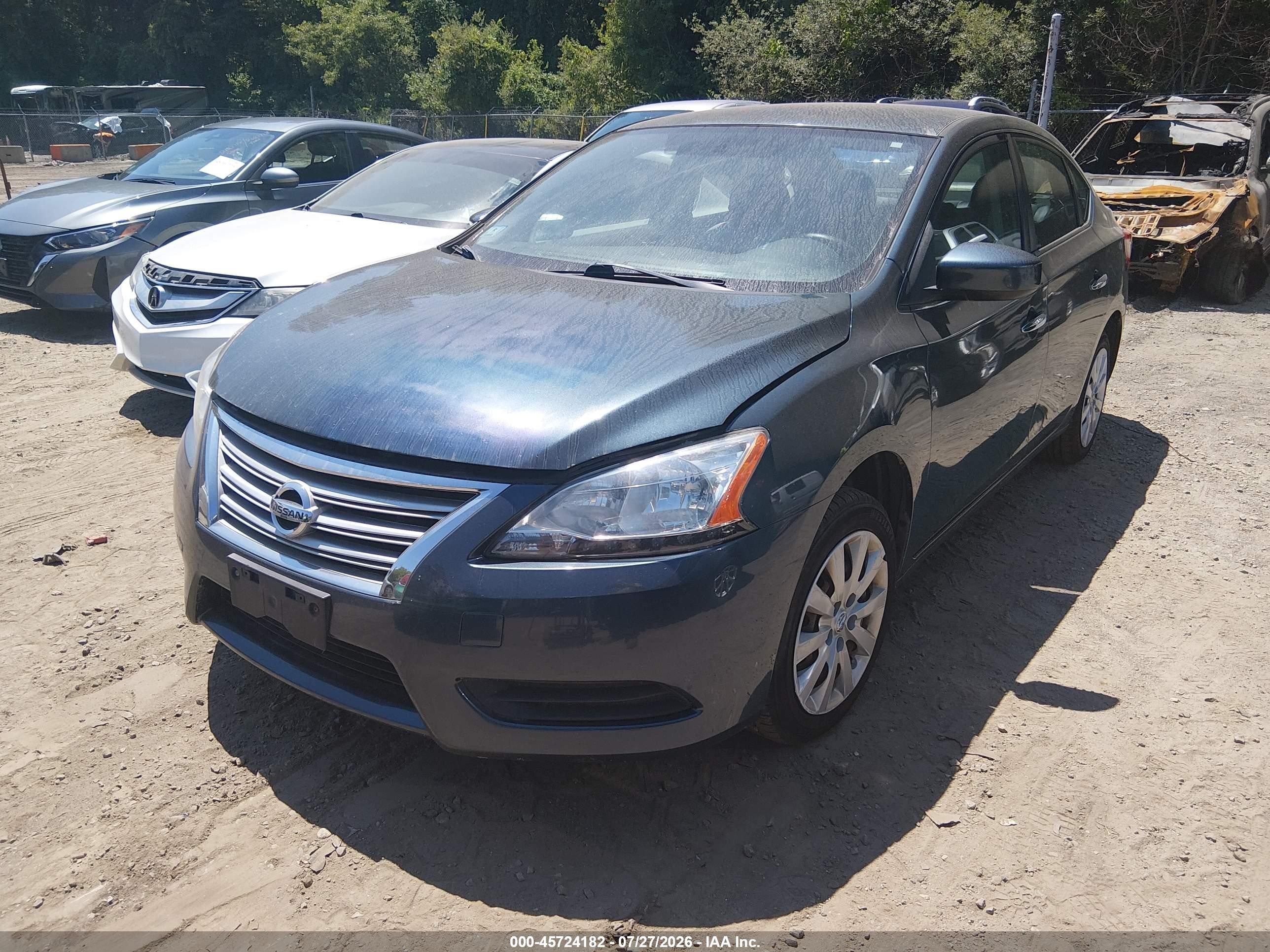 2014 Nissan Sentra Fe+ S/fe+ Sv/s/sl/sr/sv Blue vin: 3N1AB7AP8EY220800