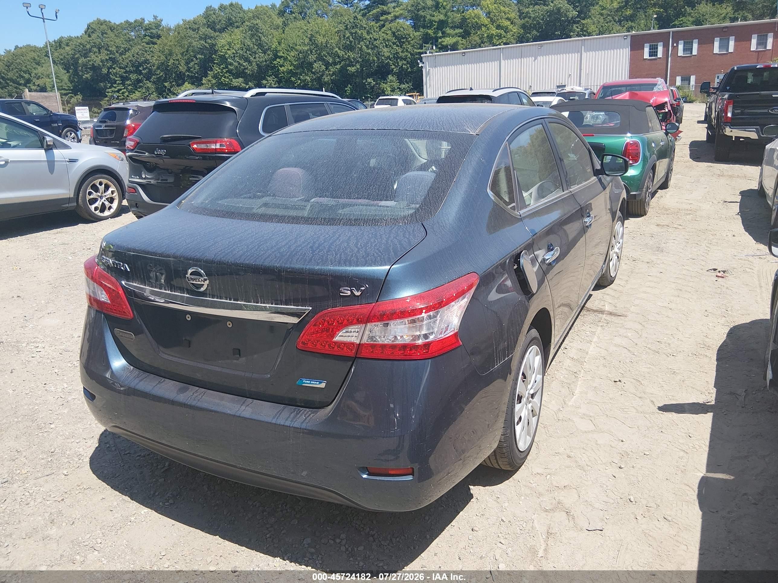 2014 Nissan Sentra Fe+ S/fe+ Sv/s/sl/sr/sv Blue vin: 3N1AB7AP8EY220800