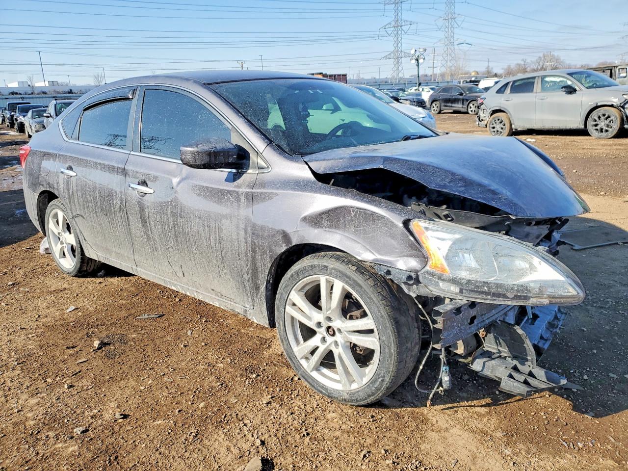 2014 Nissan Sentra S Серый vin: 3N1AB7AP8EY224653