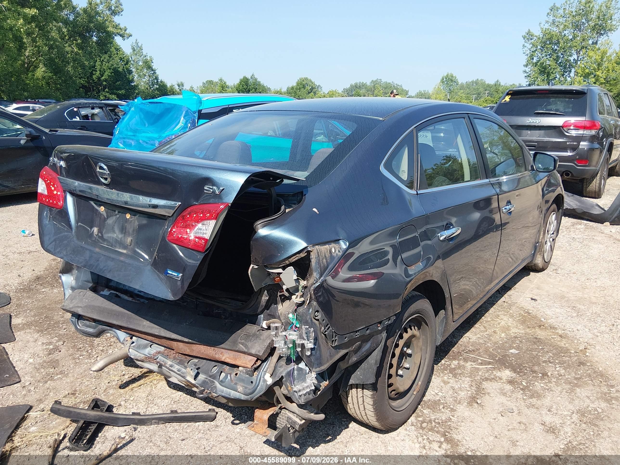 2014 Nissan Sentra Sv Blue vin: 3N1AB7AP8EY232350