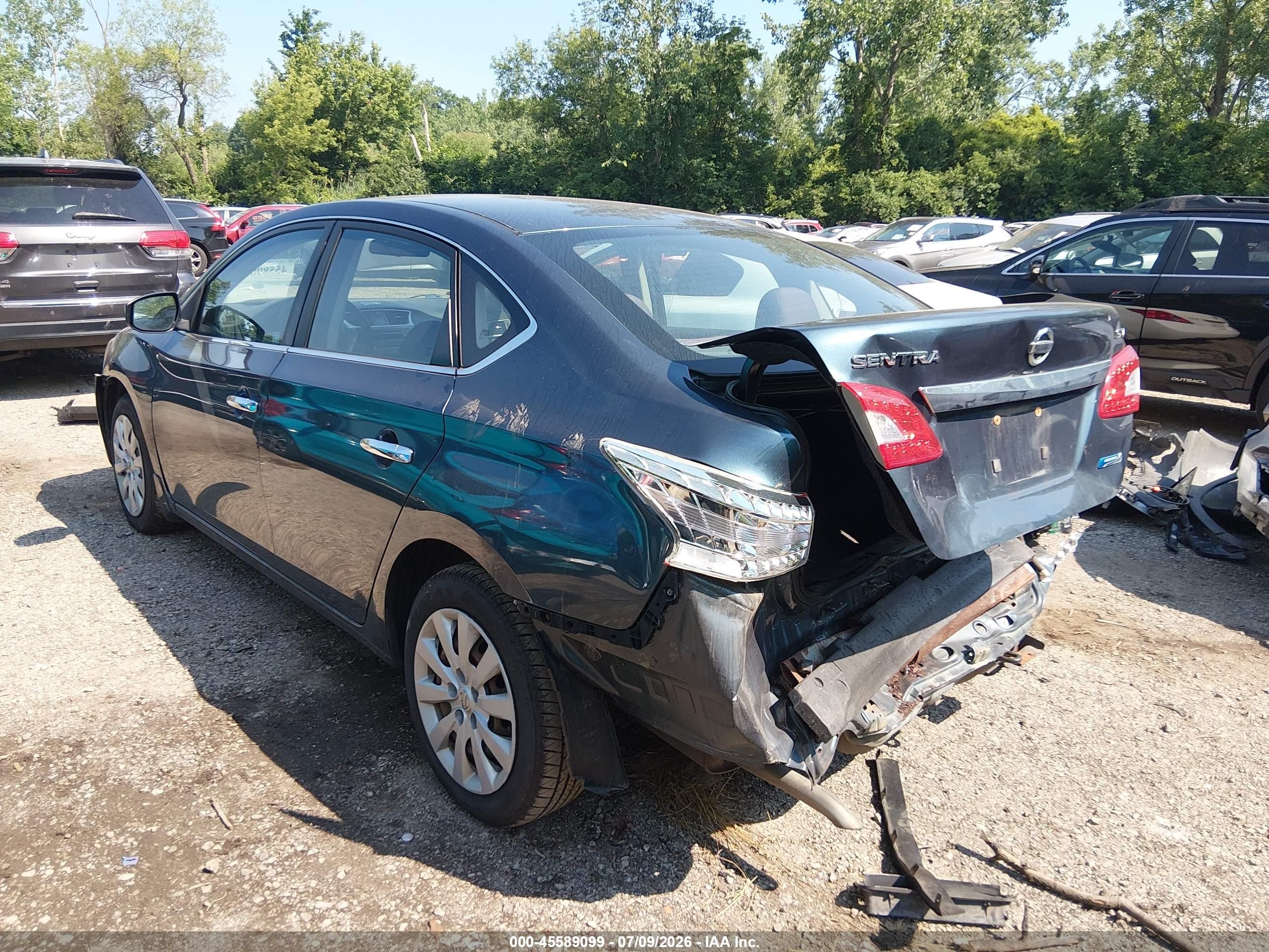 2014 Nissan Sentra Sv Blue vin: 3N1AB7AP8EY232350