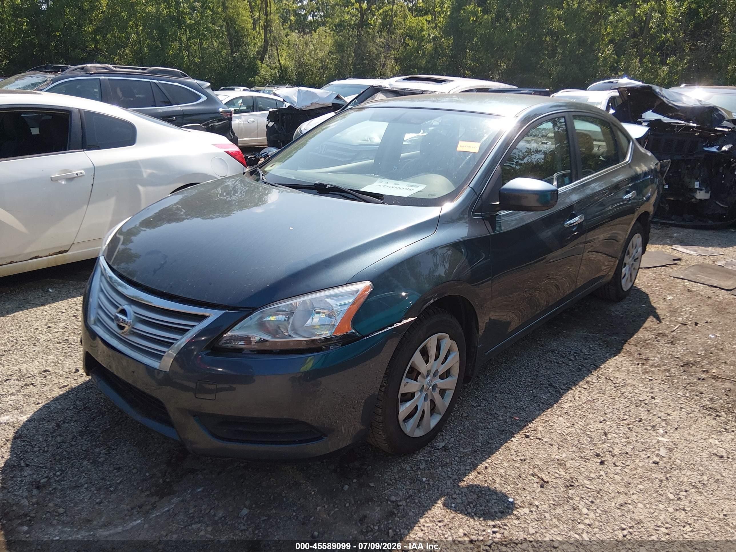 2014 Nissan Sentra Sv Blue vin: 3N1AB7AP8EY232350