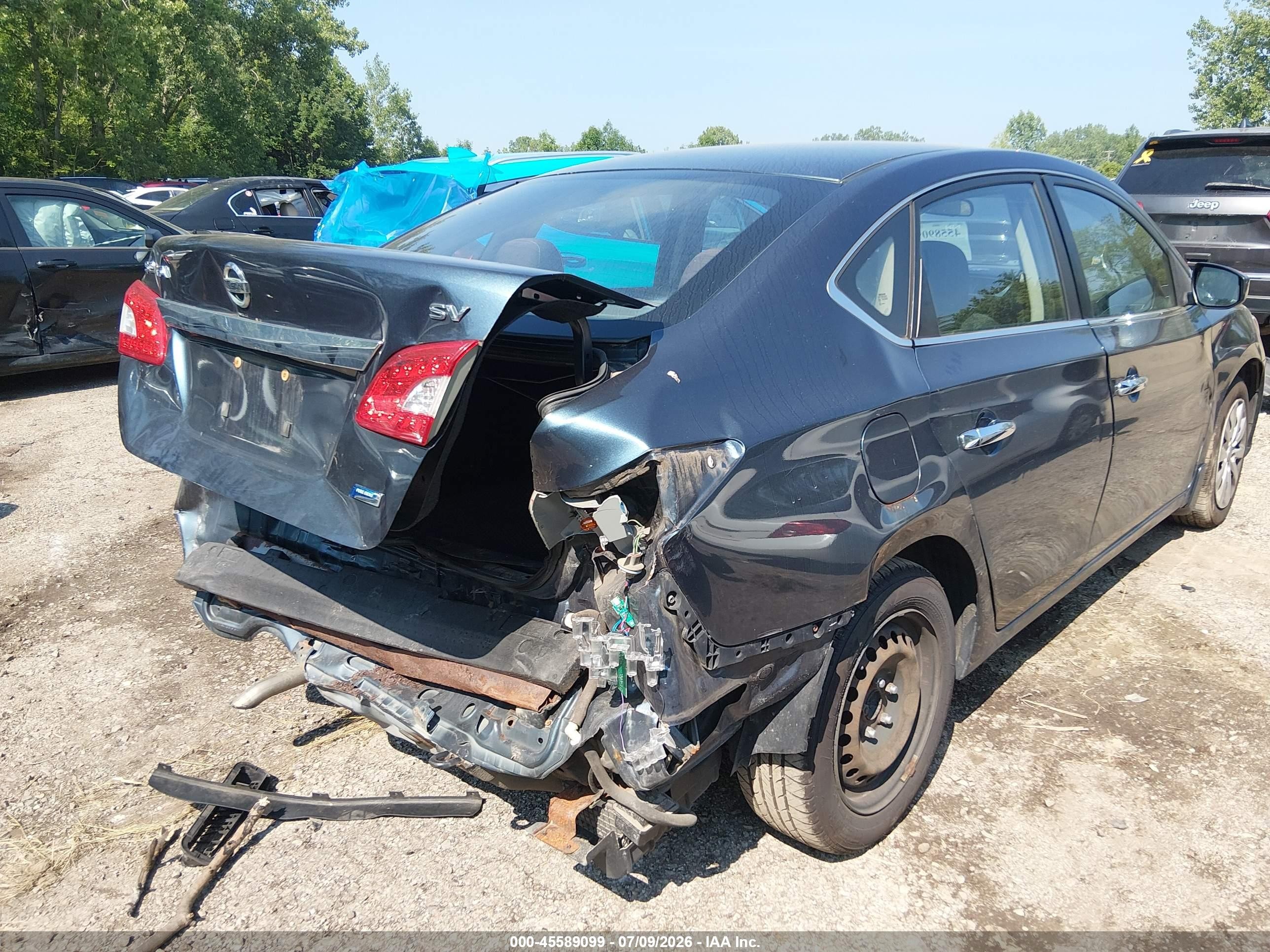 2014 Nissan Sentra Sv Blue vin: 3N1AB7AP8EY232350