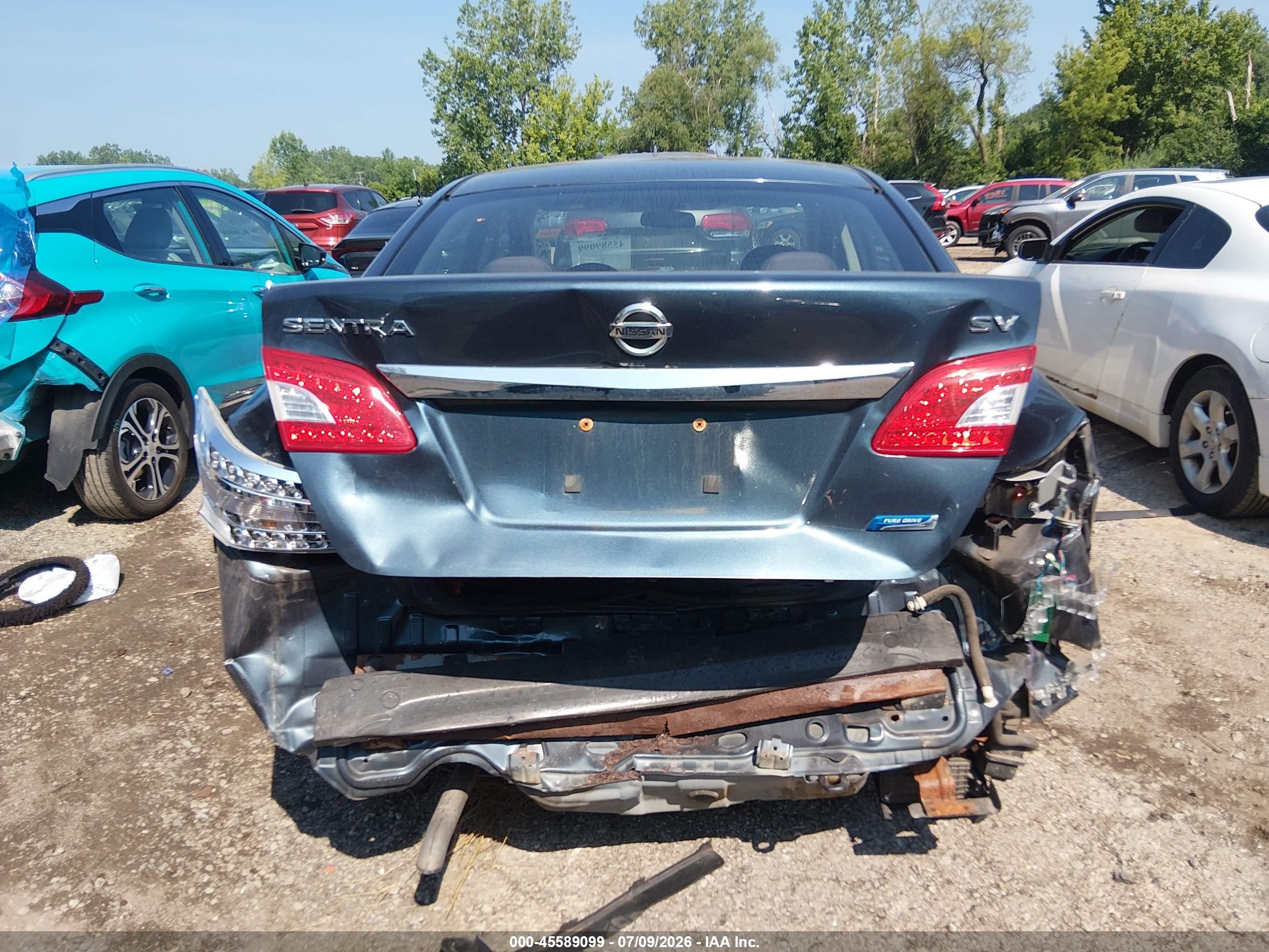 2014 Nissan Sentra Sv Blue vin: 3N1AB7AP8EY232350