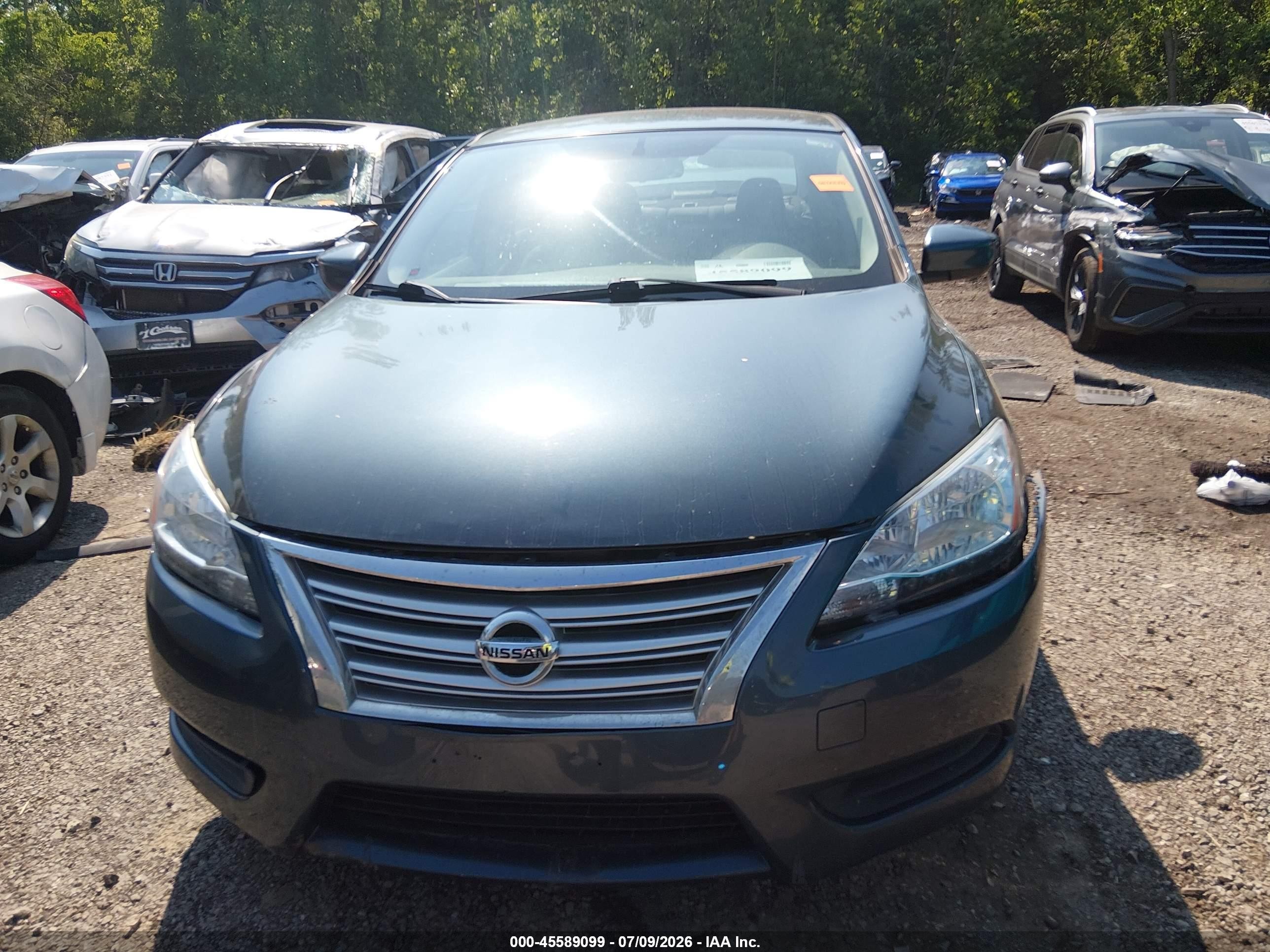 2014 Nissan Sentra Sv Blue vin: 3N1AB7AP8EY232350
