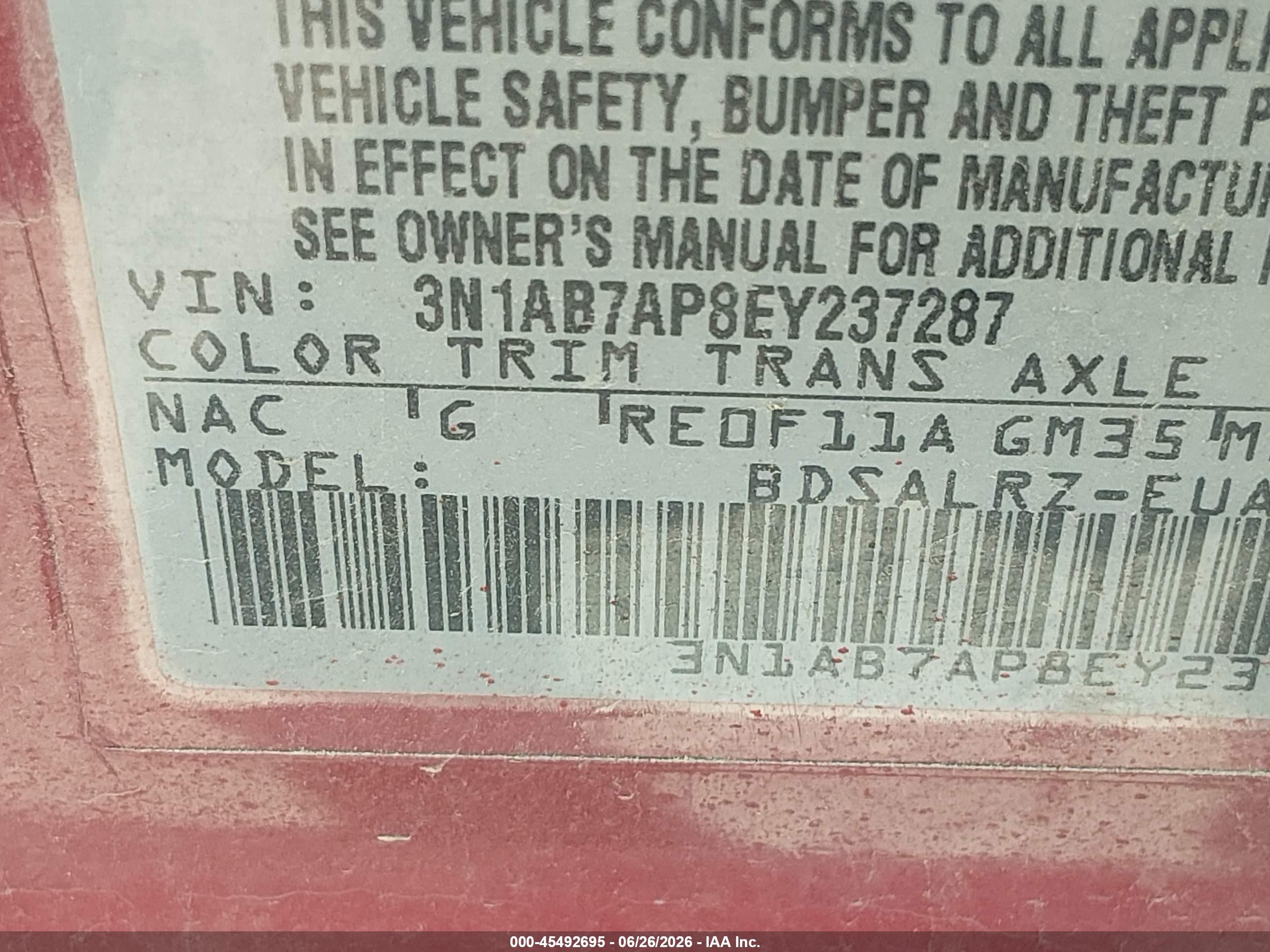 2014 Nissan Sentra Sr Темно-бордовый vin: 3N1AB7AP8EY237287