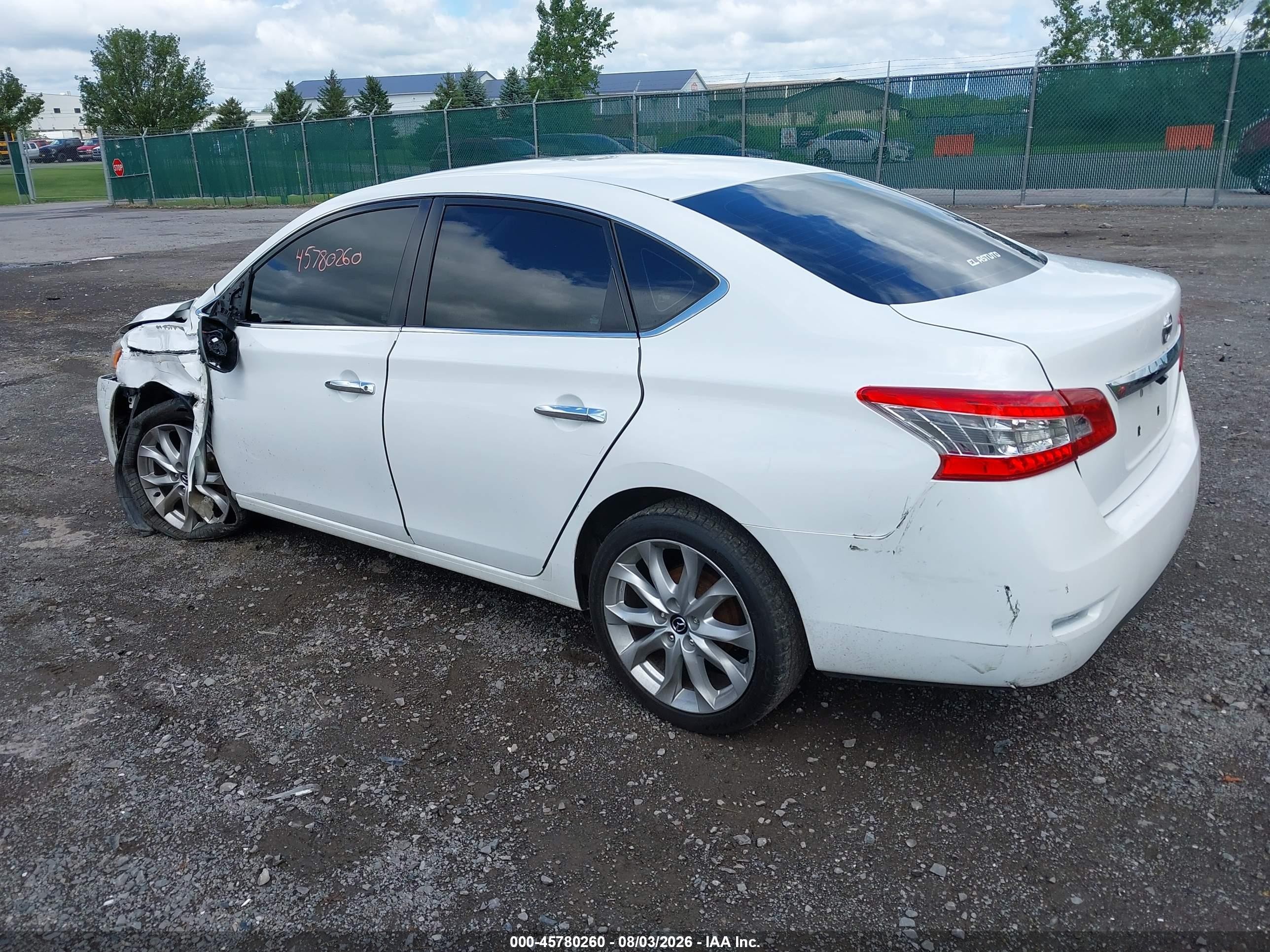 2014 Nissan Sentra Fe+ S/fe+ Sv/s/sl/sr/sv White vin: 3N1AB7AP8EY249536