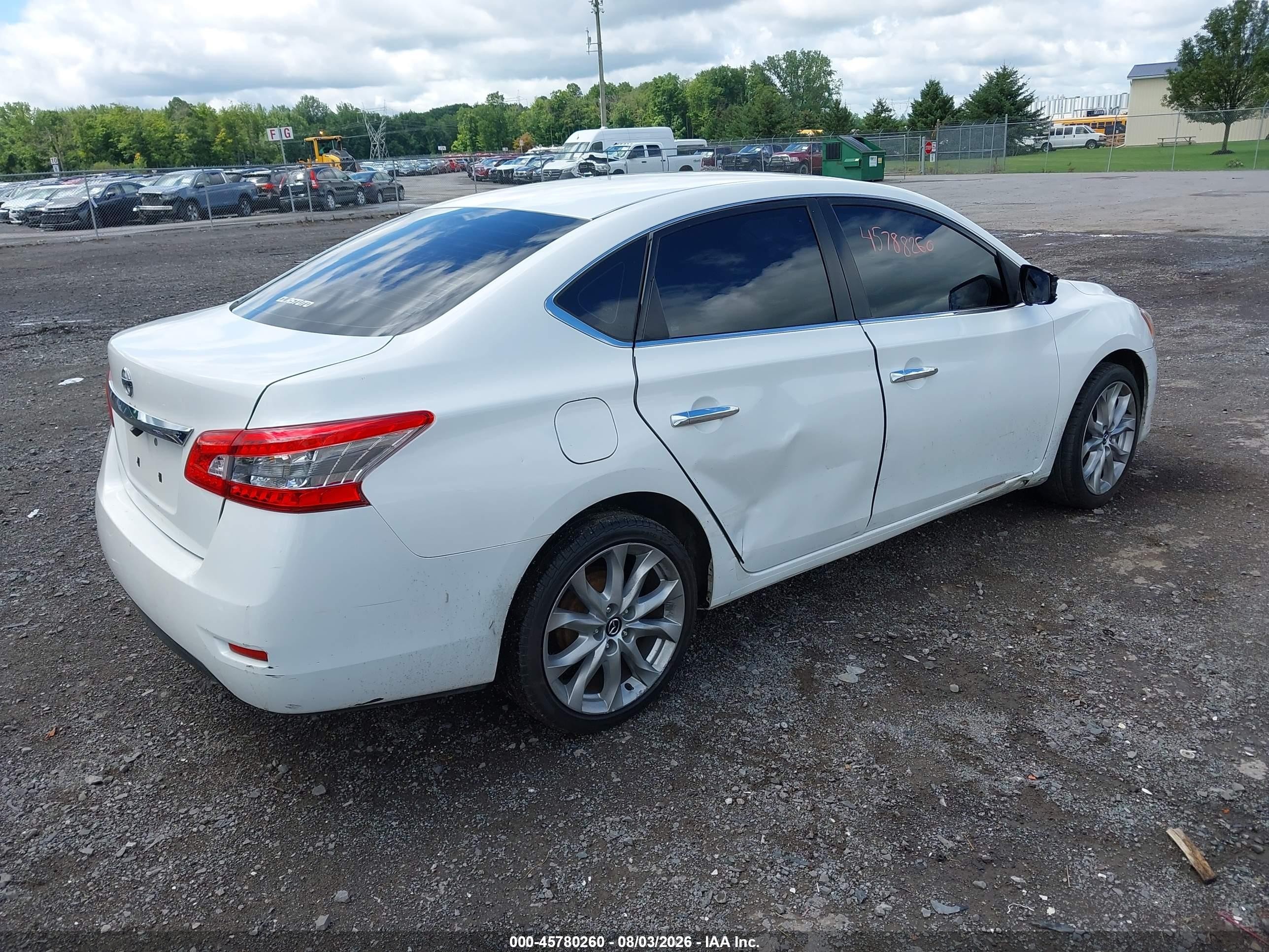 2014 Nissan Sentra Fe+ S/fe+ Sv/s/sl/sr/sv White vin: 3N1AB7AP8EY249536