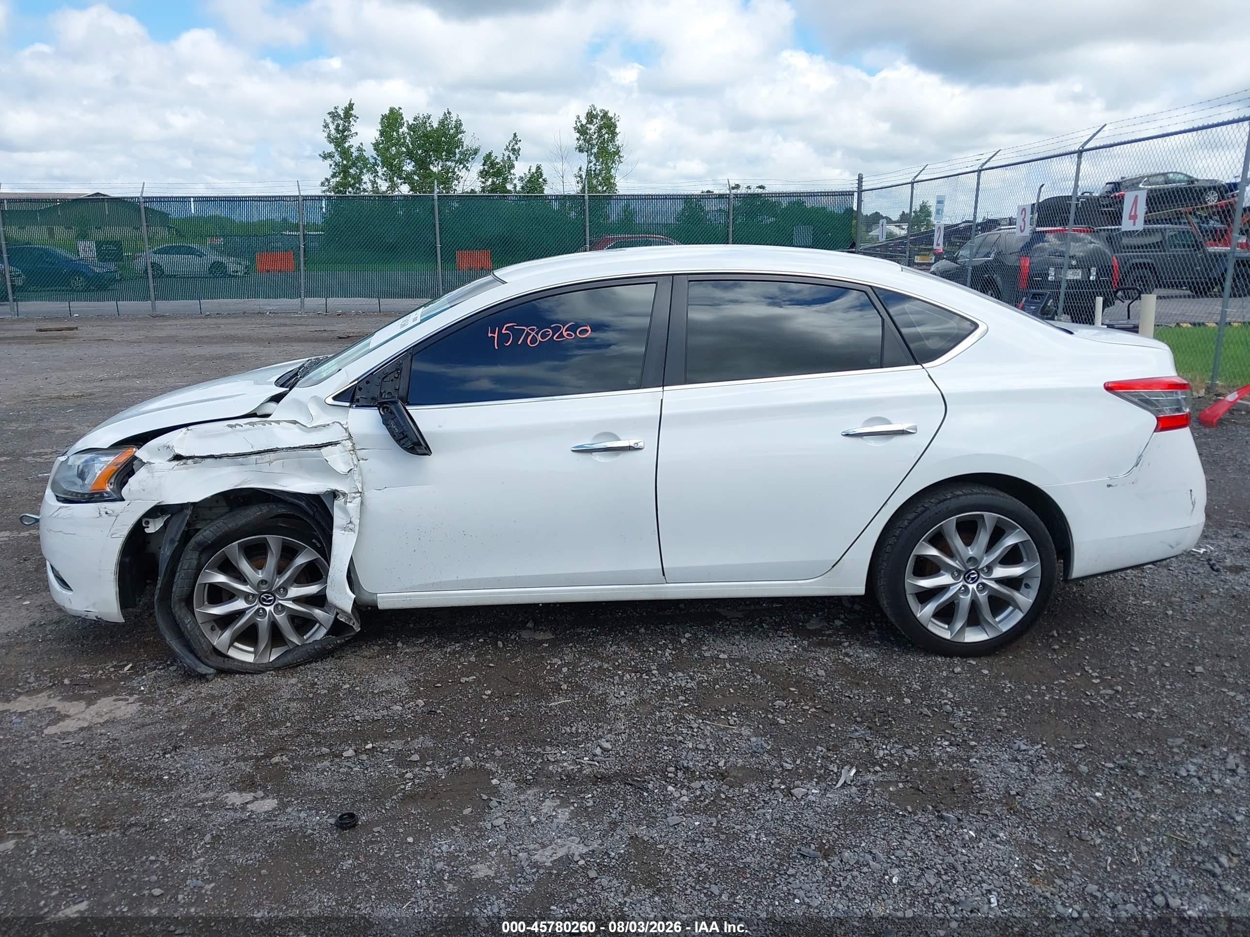 2014 Nissan Sentra Fe+ S/fe+ Sv/s/sl/sr/sv White vin: 3N1AB7AP8EY249536