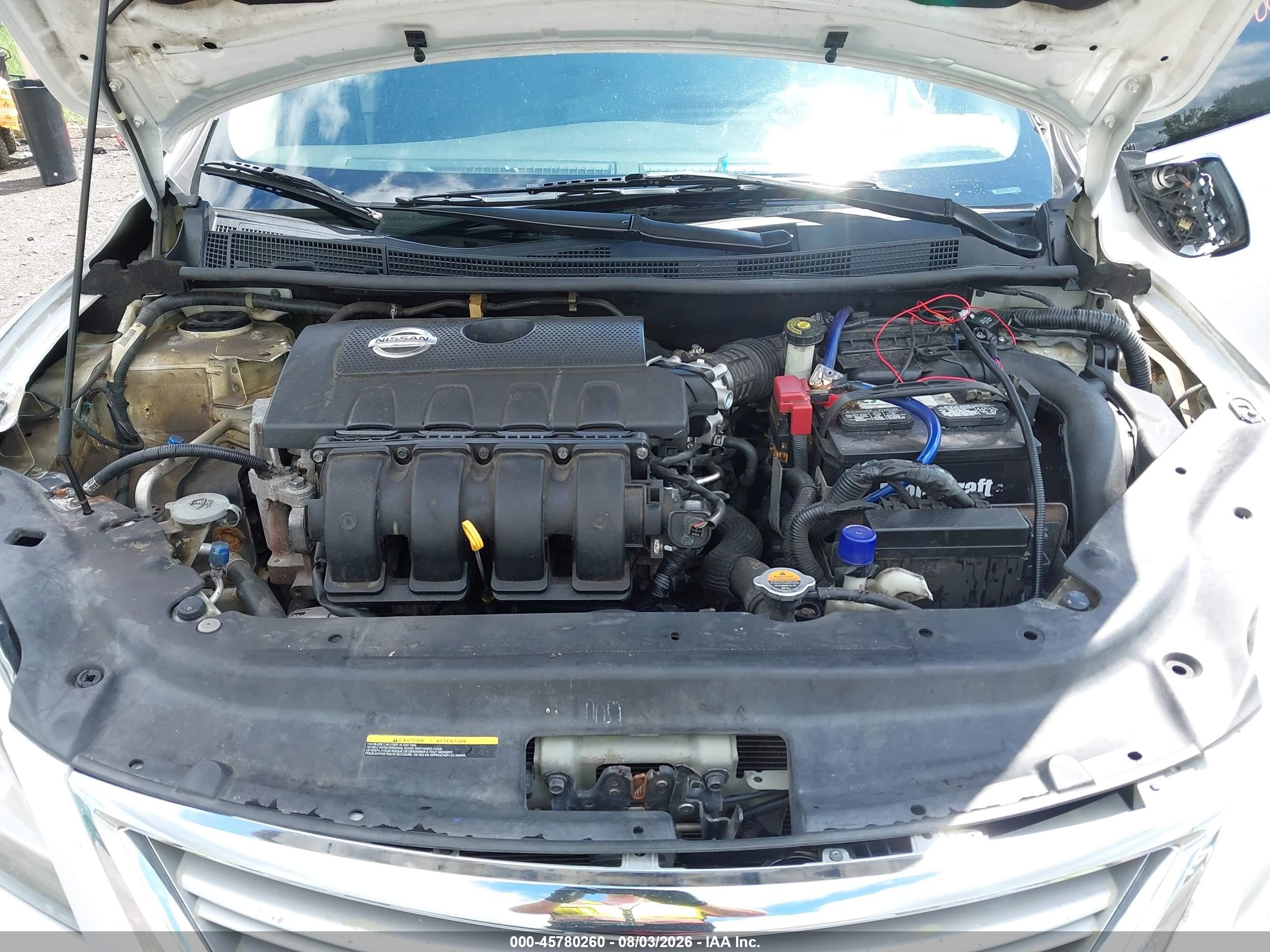 2014 Nissan Sentra Fe+ S/fe+ Sv/s/sl/sr/sv White vin: 3N1AB7AP8EY249536