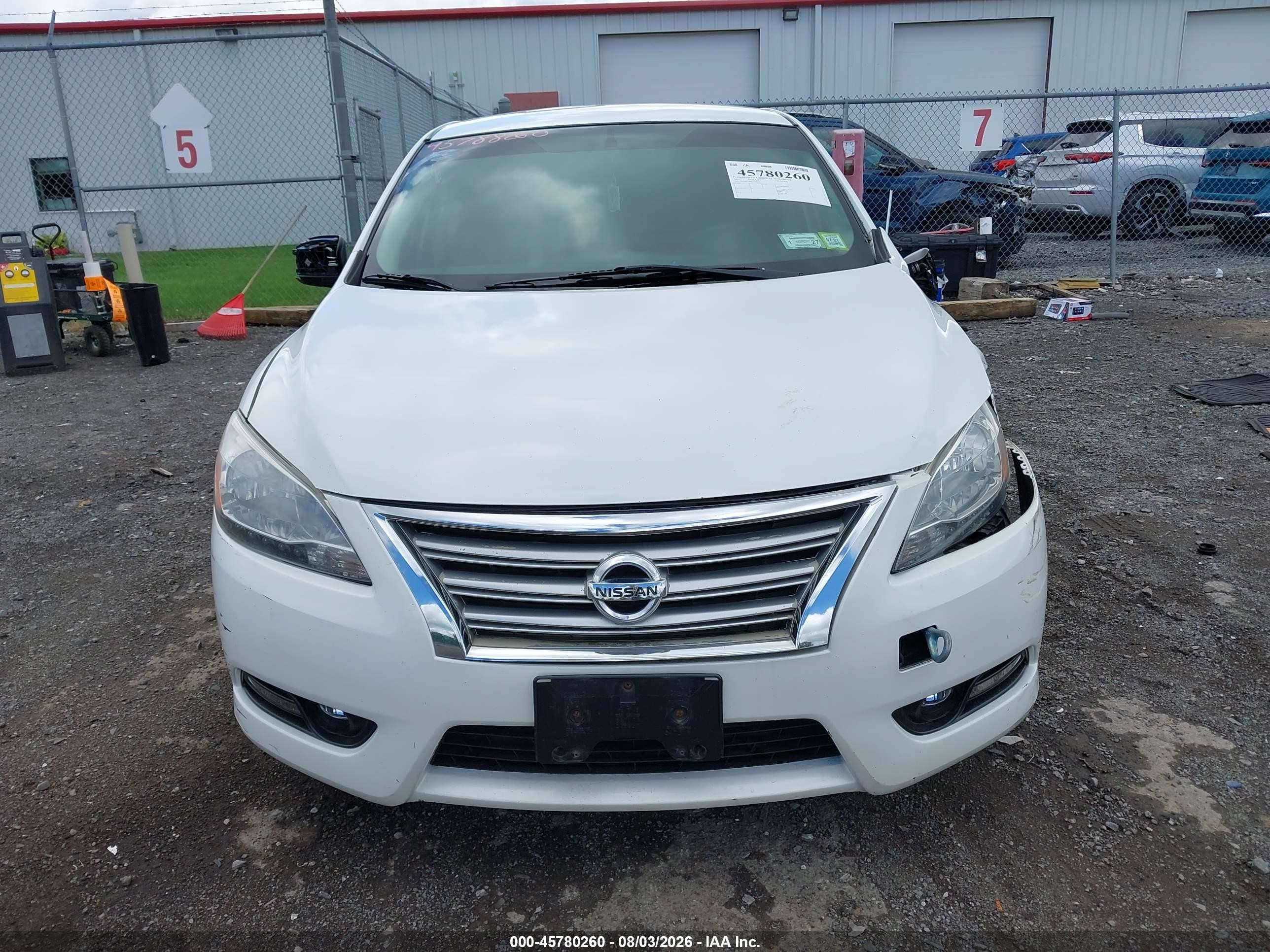 2014 Nissan Sentra Fe+ S/fe+ Sv/s/sl/sr/sv White vin: 3N1AB7AP8EY249536