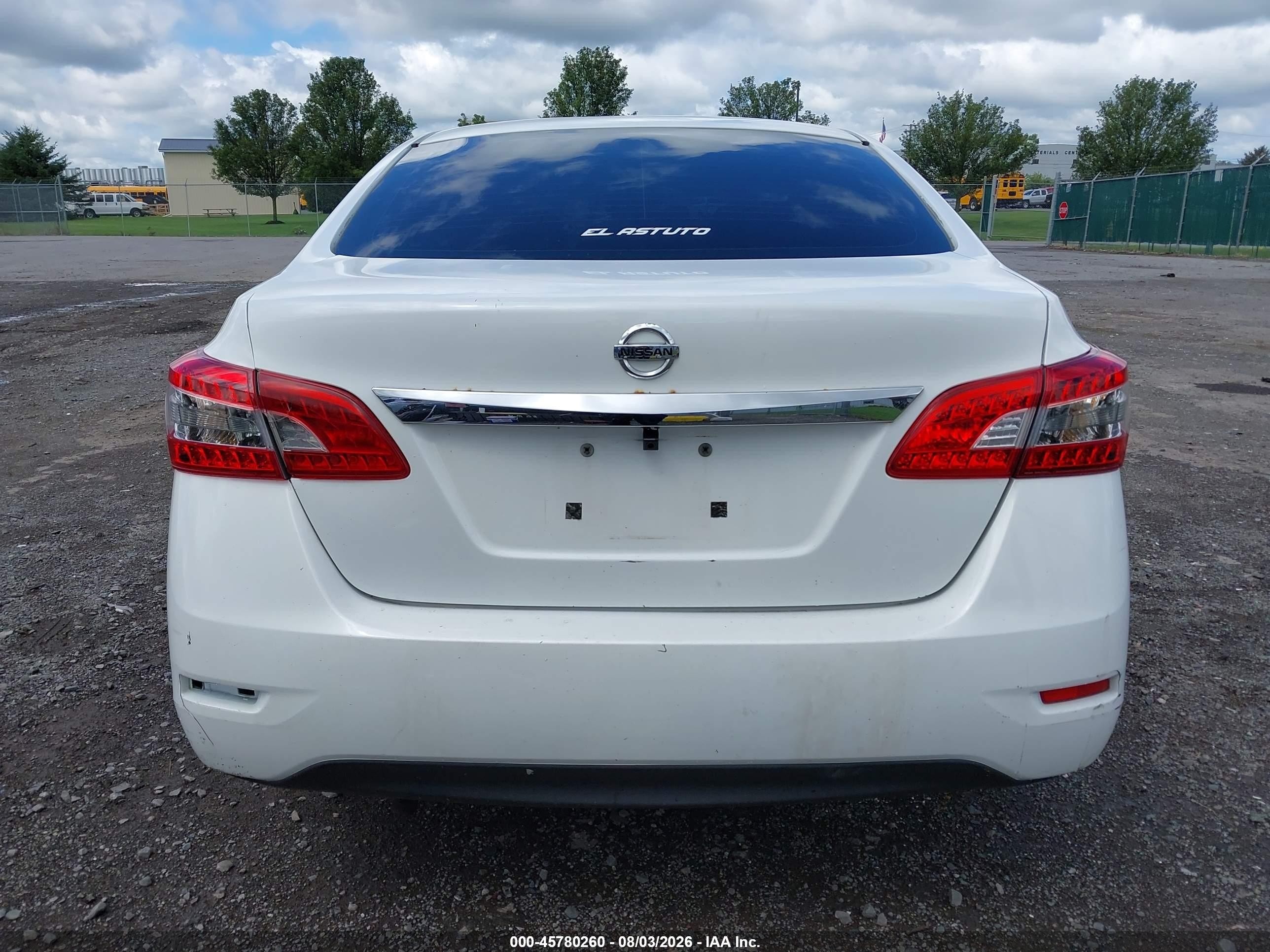 2014 Nissan Sentra Fe+ S/fe+ Sv/s/sl/sr/sv White vin: 3N1AB7AP8EY249536
