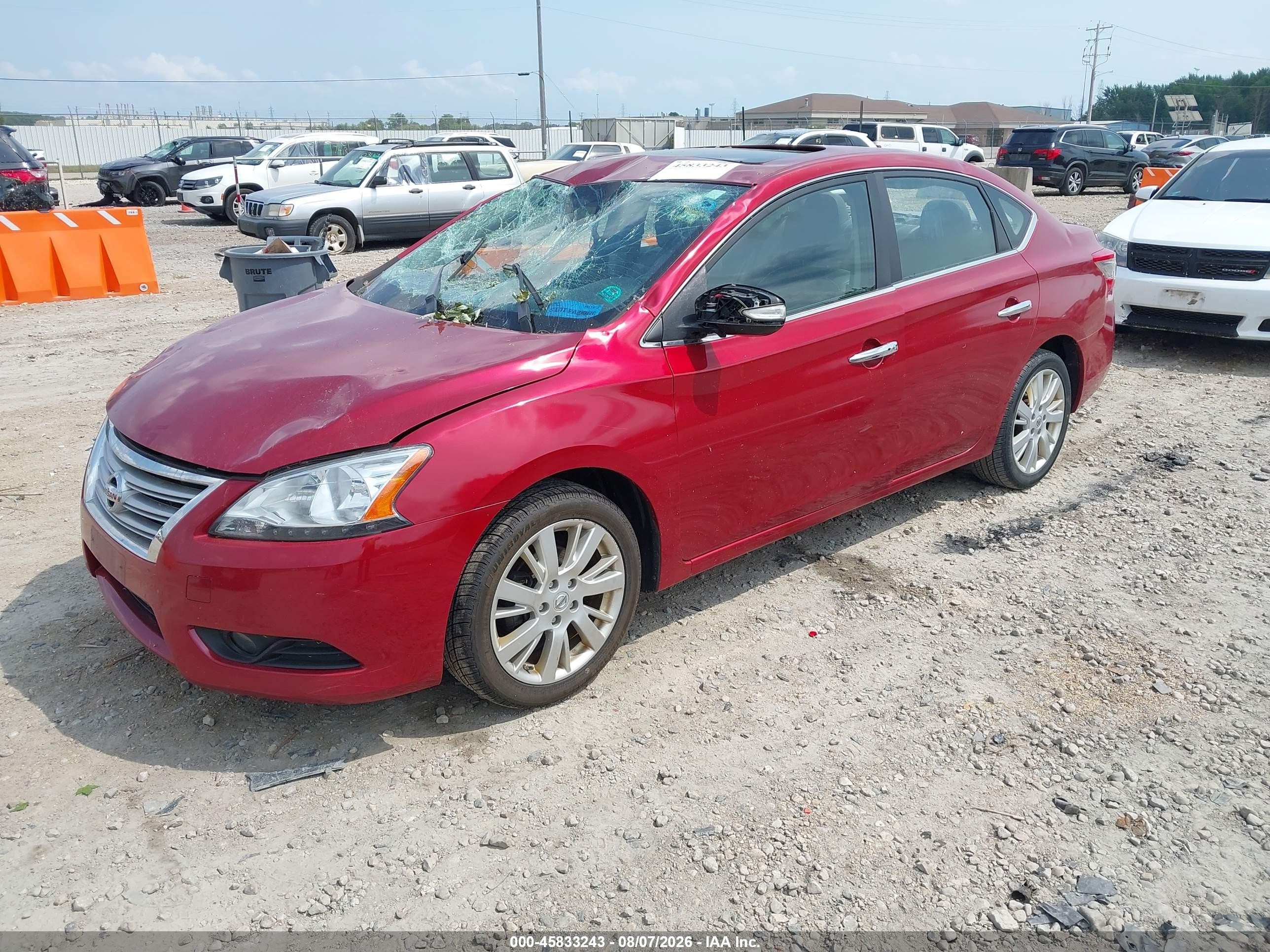 2014 Nissan Sentra Sl Бордовый vin: 3N1AB7AP8EY263436