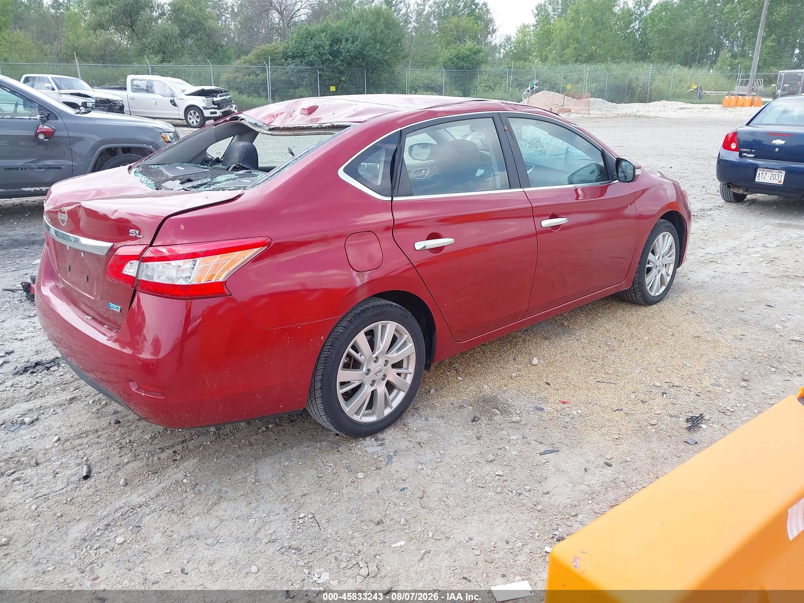 2014 Nissan Sentra Sl Бордовый vin: 3N1AB7AP8EY263436
