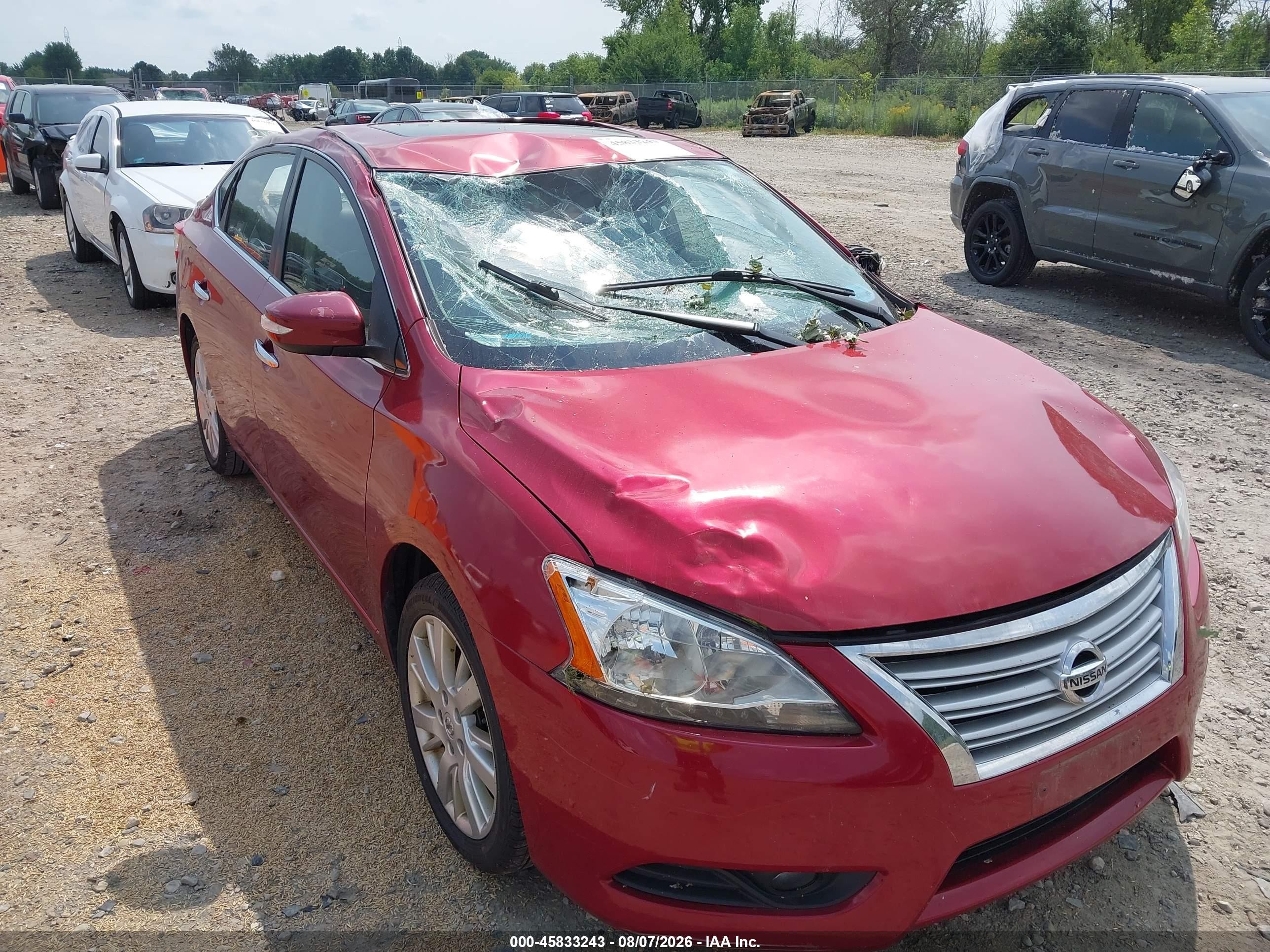 2014 Nissan Sentra Sl Бордовый vin: 3N1AB7AP8EY263436