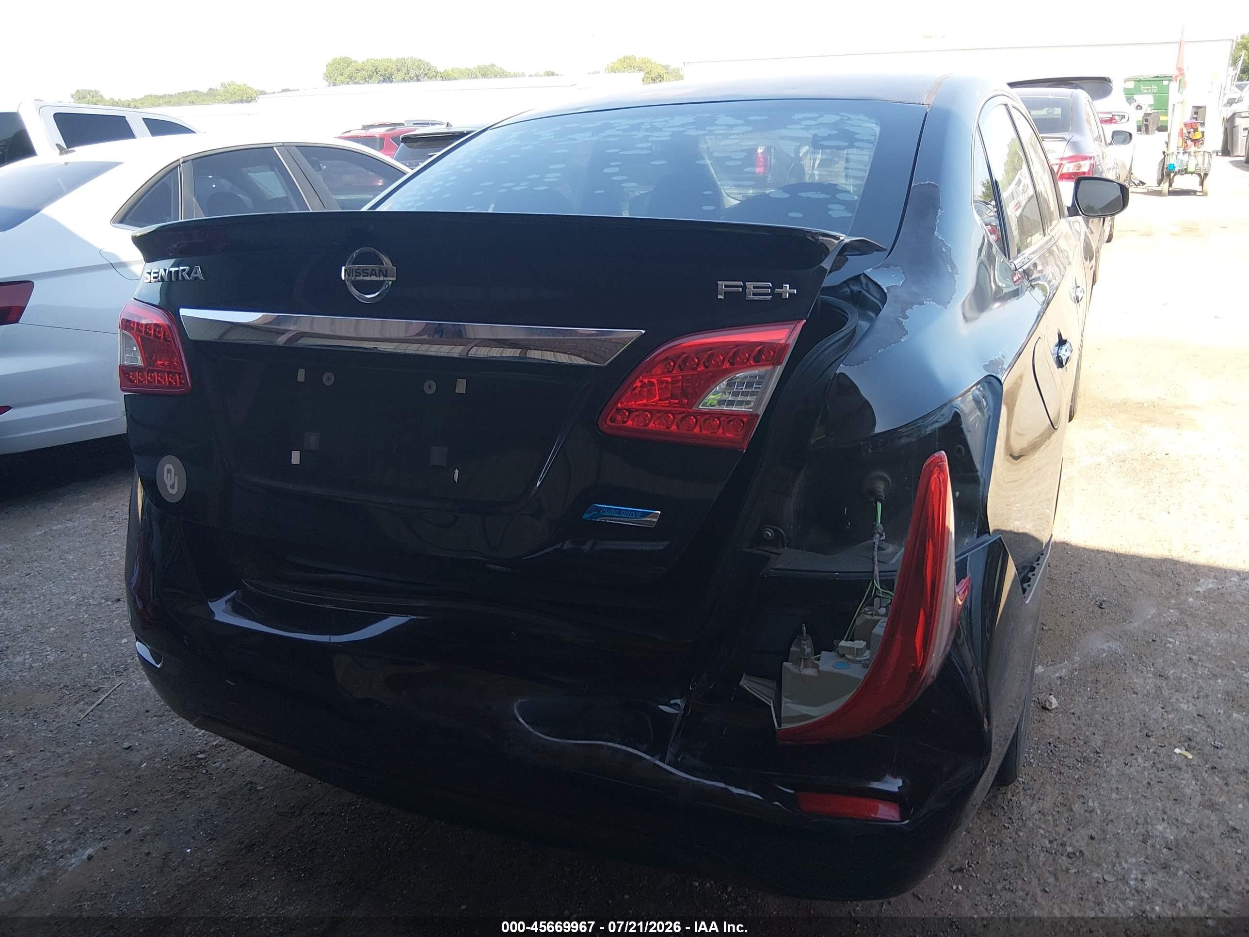 2014 Nissan Sentra Fe+ S Black vin: 3N1AB7AP8EY296369