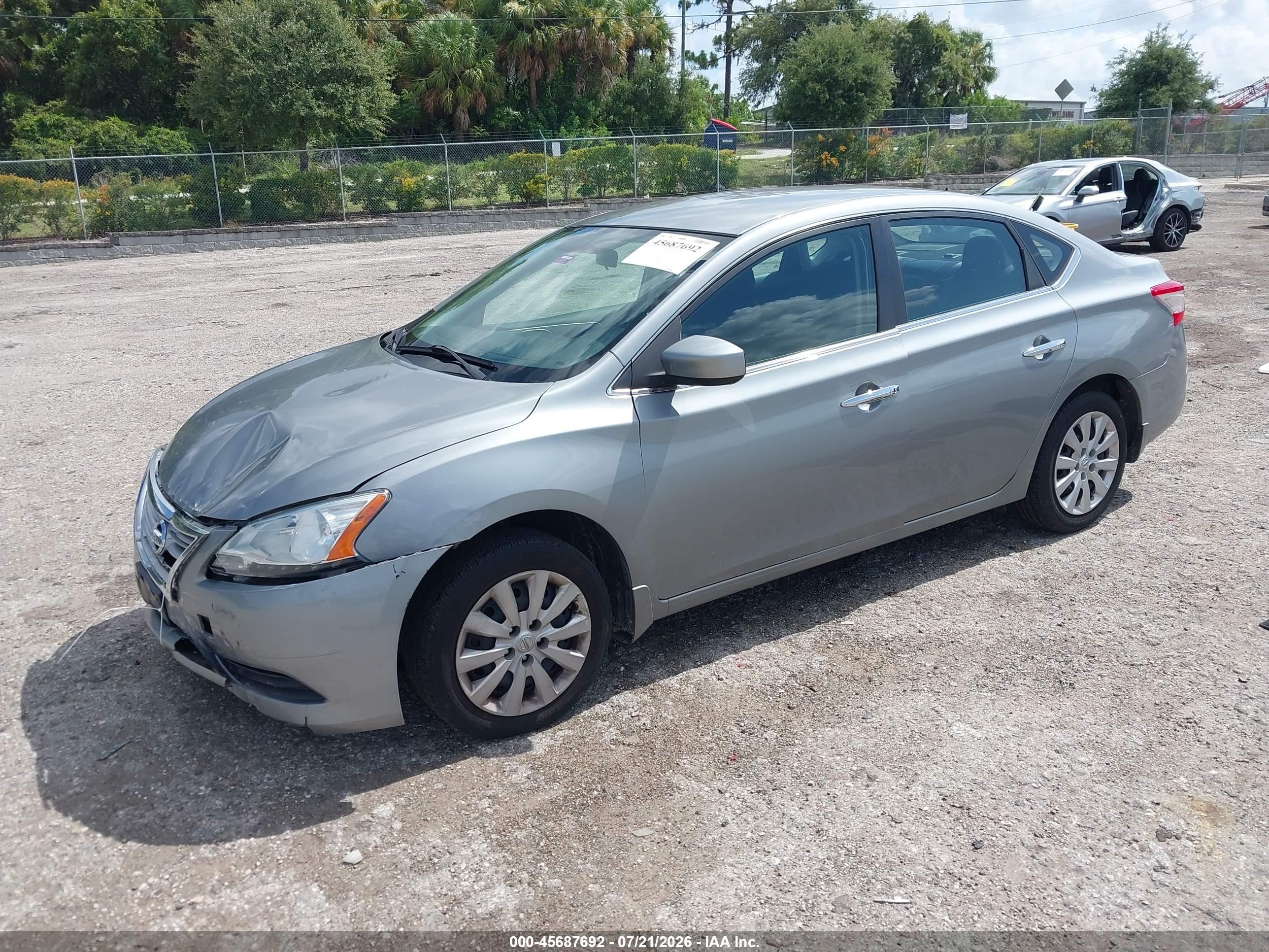 2014 Nissan Sentra Sv Gray vin: 3N1AB7AP8EY299921