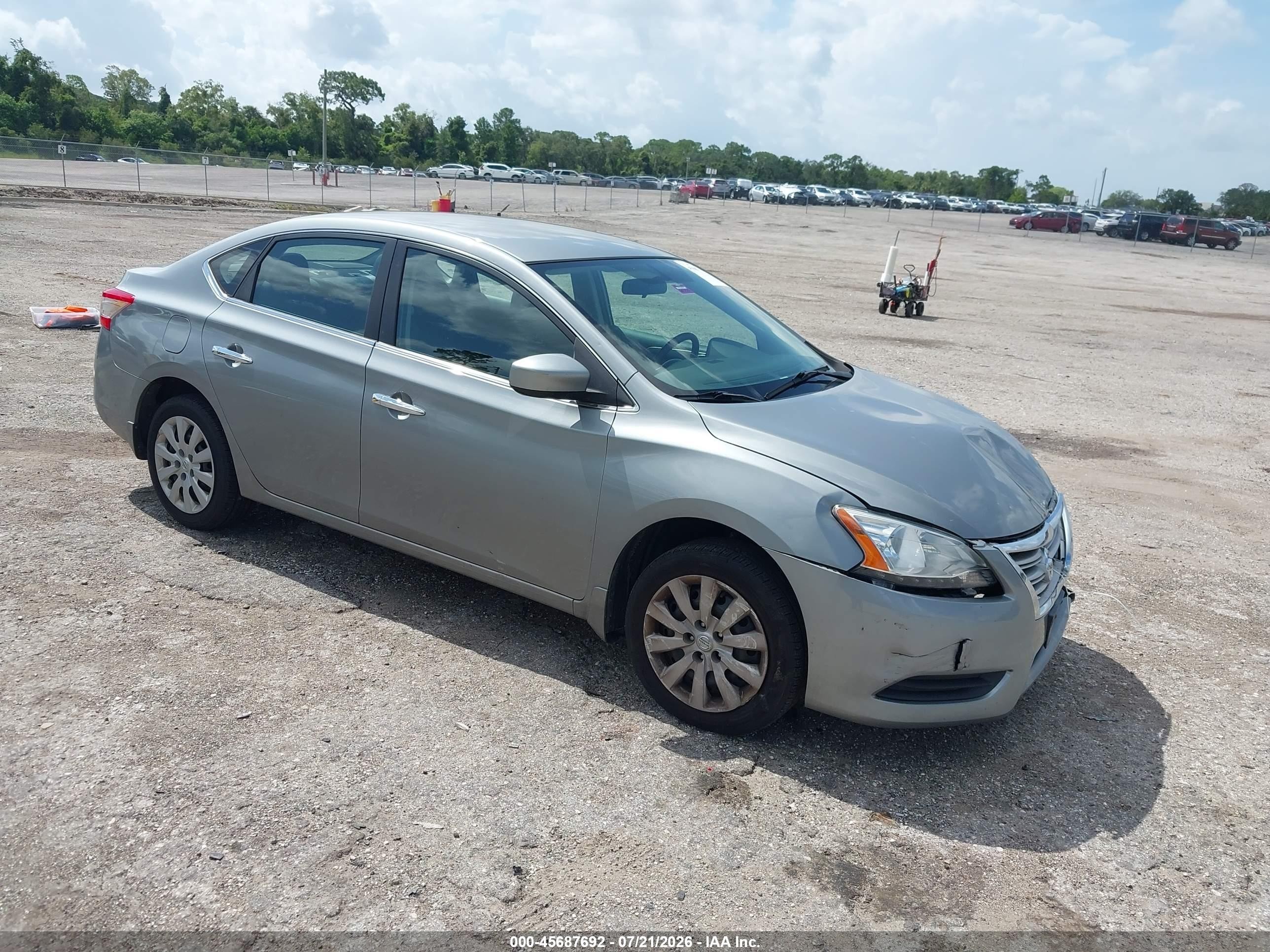 2014 Nissan Sentra Sv Gray vin: 3N1AB7AP8EY299921