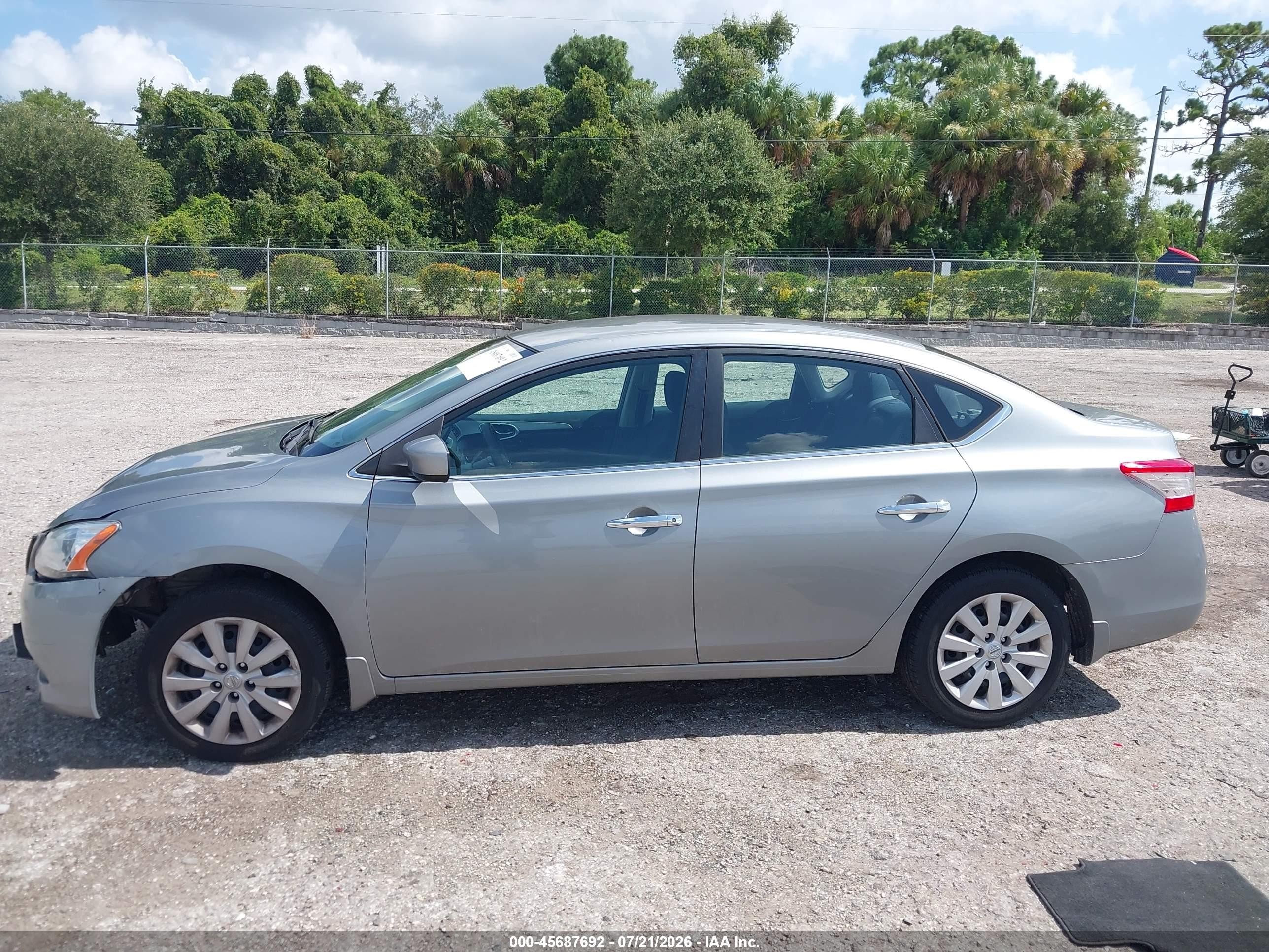 2014 Nissan Sentra Sv Gray vin: 3N1AB7AP8EY299921