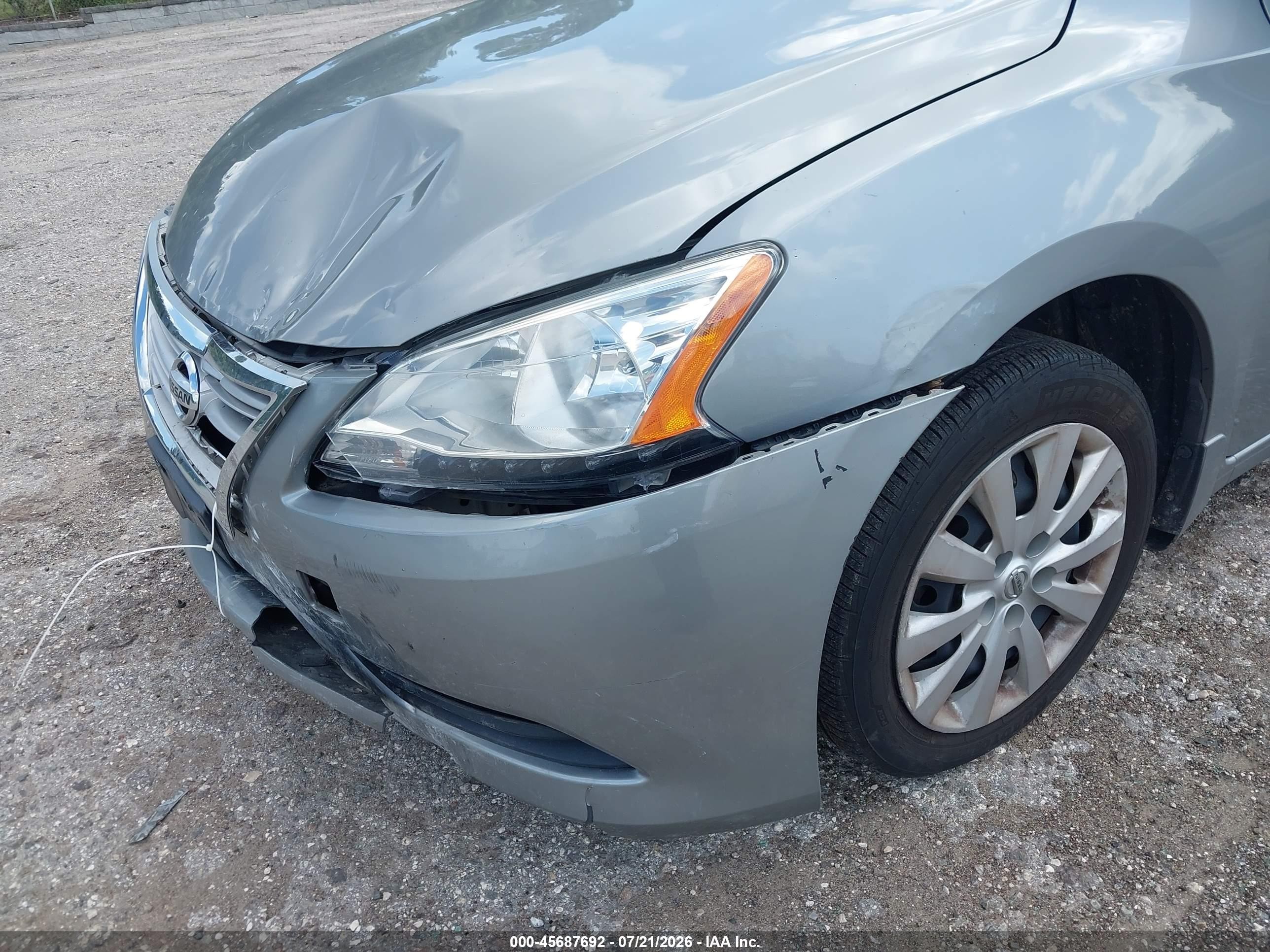 2014 Nissan Sentra Sv Gray vin: 3N1AB7AP8EY299921