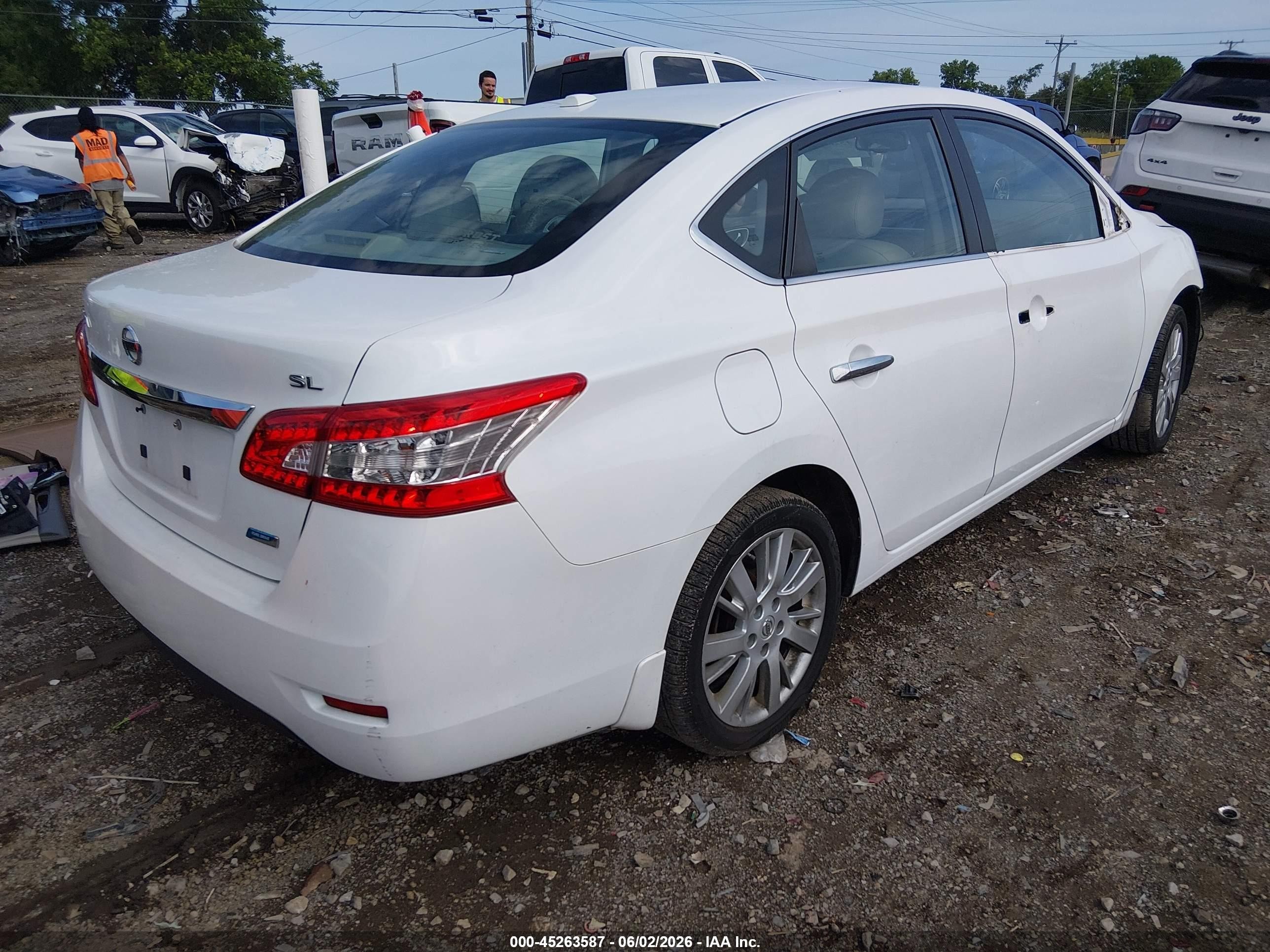 2014 Nissan Sentra Sl White vin: 3N1AB7AP8EY317981