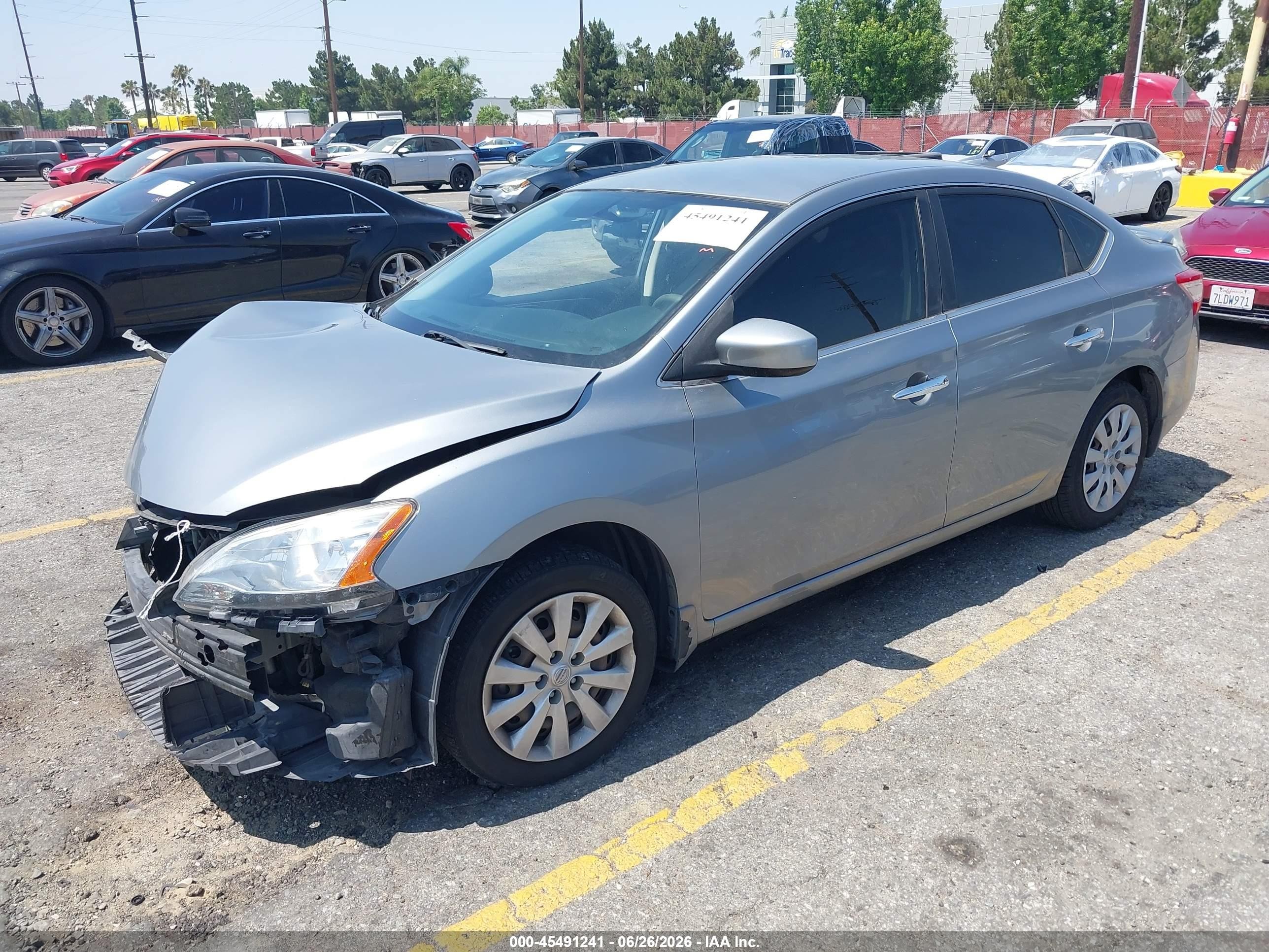 2014 Nissan Sentra Sv Silver vin: 3N1AB7AP8EY320296