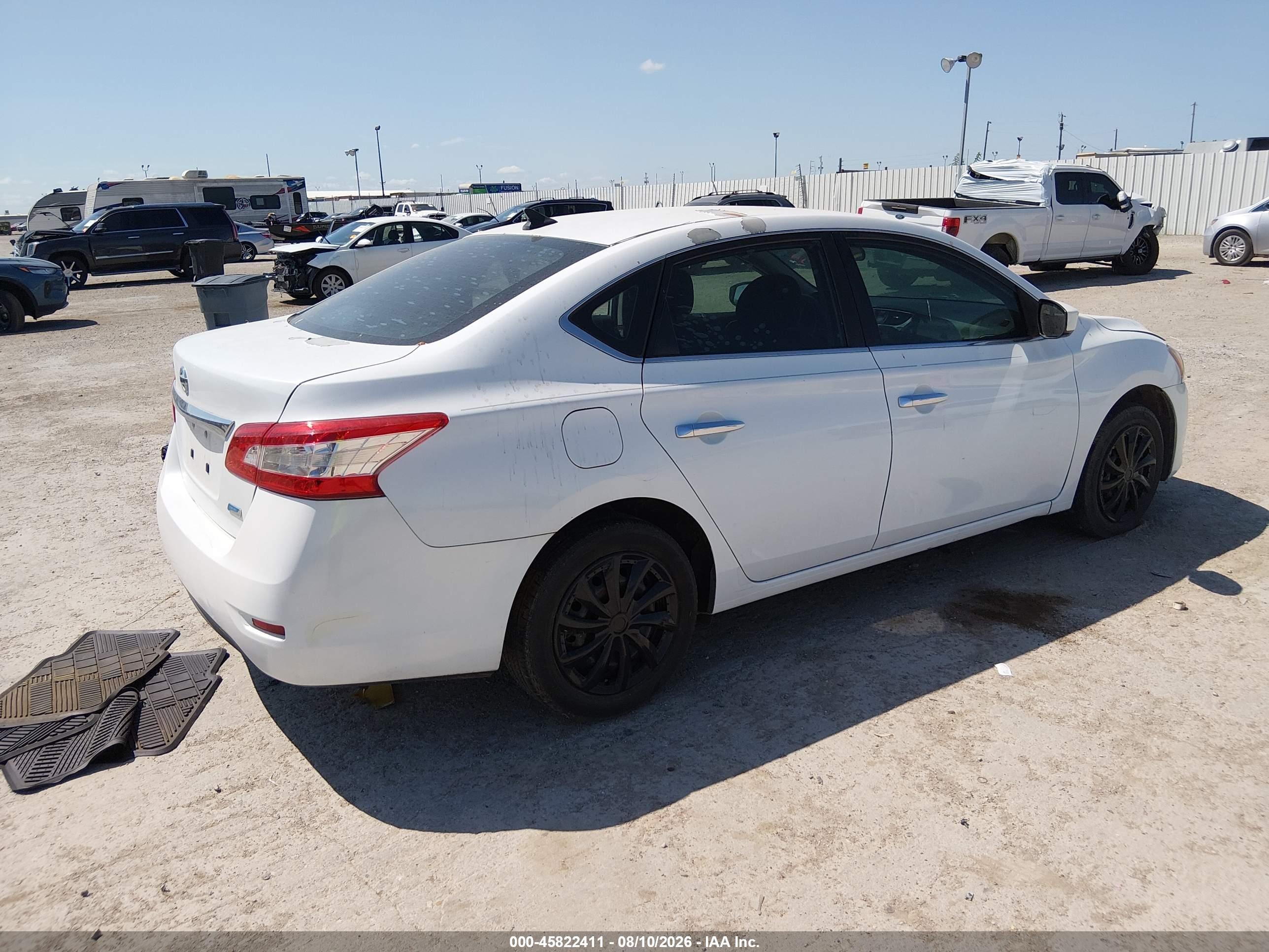 2014 Nissan Sentra S White vin: 3N1AB7AP8EY322758