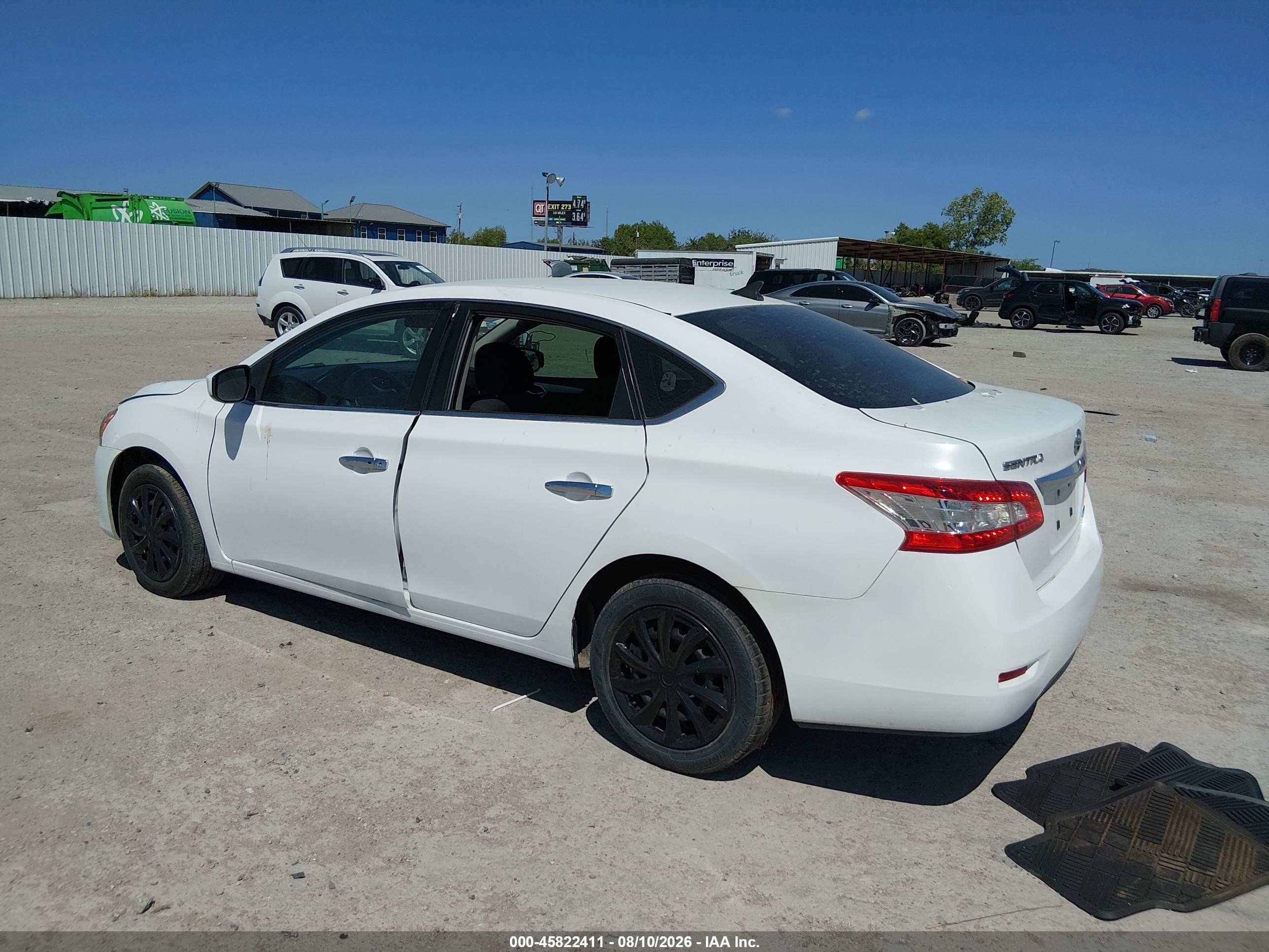2014 Nissan Sentra S White vin: 3N1AB7AP8EY322758