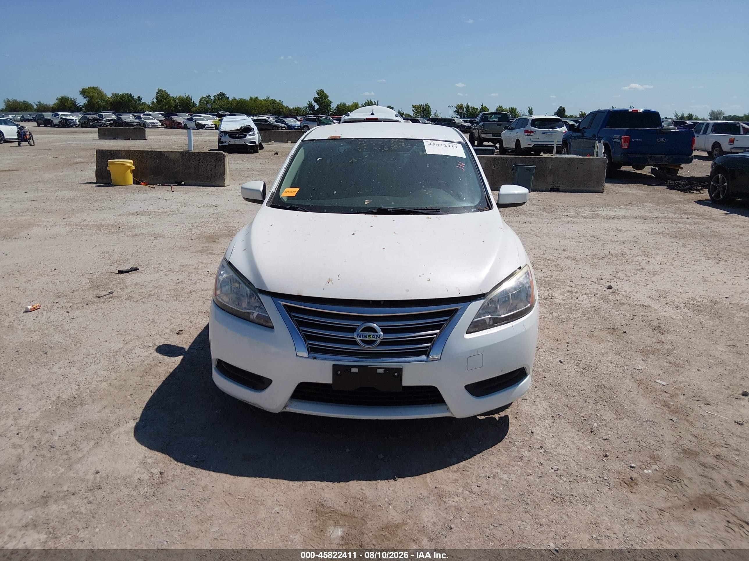 2014 Nissan Sentra S White vin: 3N1AB7AP8EY322758