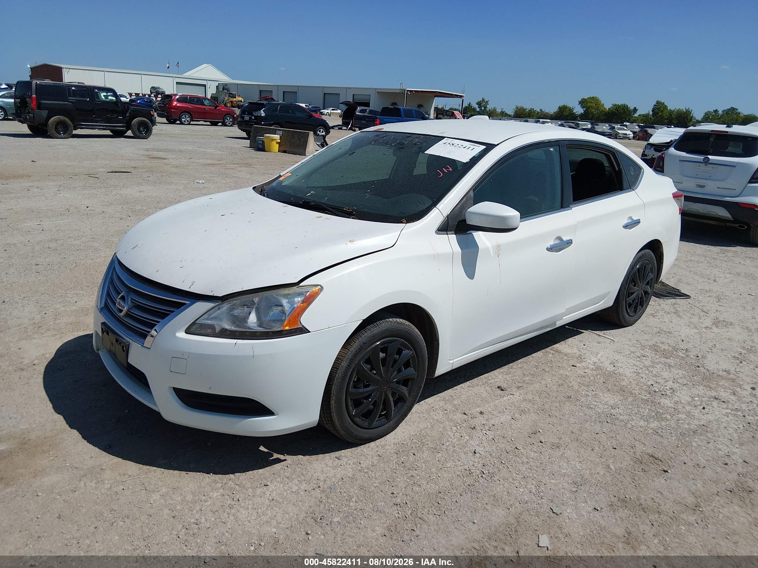 2014 Nissan Sentra S White vin: 3N1AB7AP8EY322758
