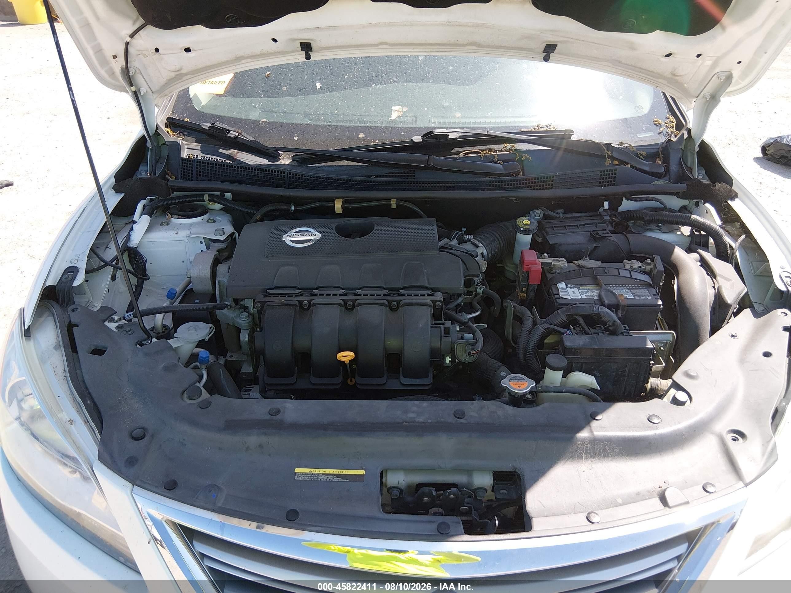 2014 Nissan Sentra S White vin: 3N1AB7AP8EY322758