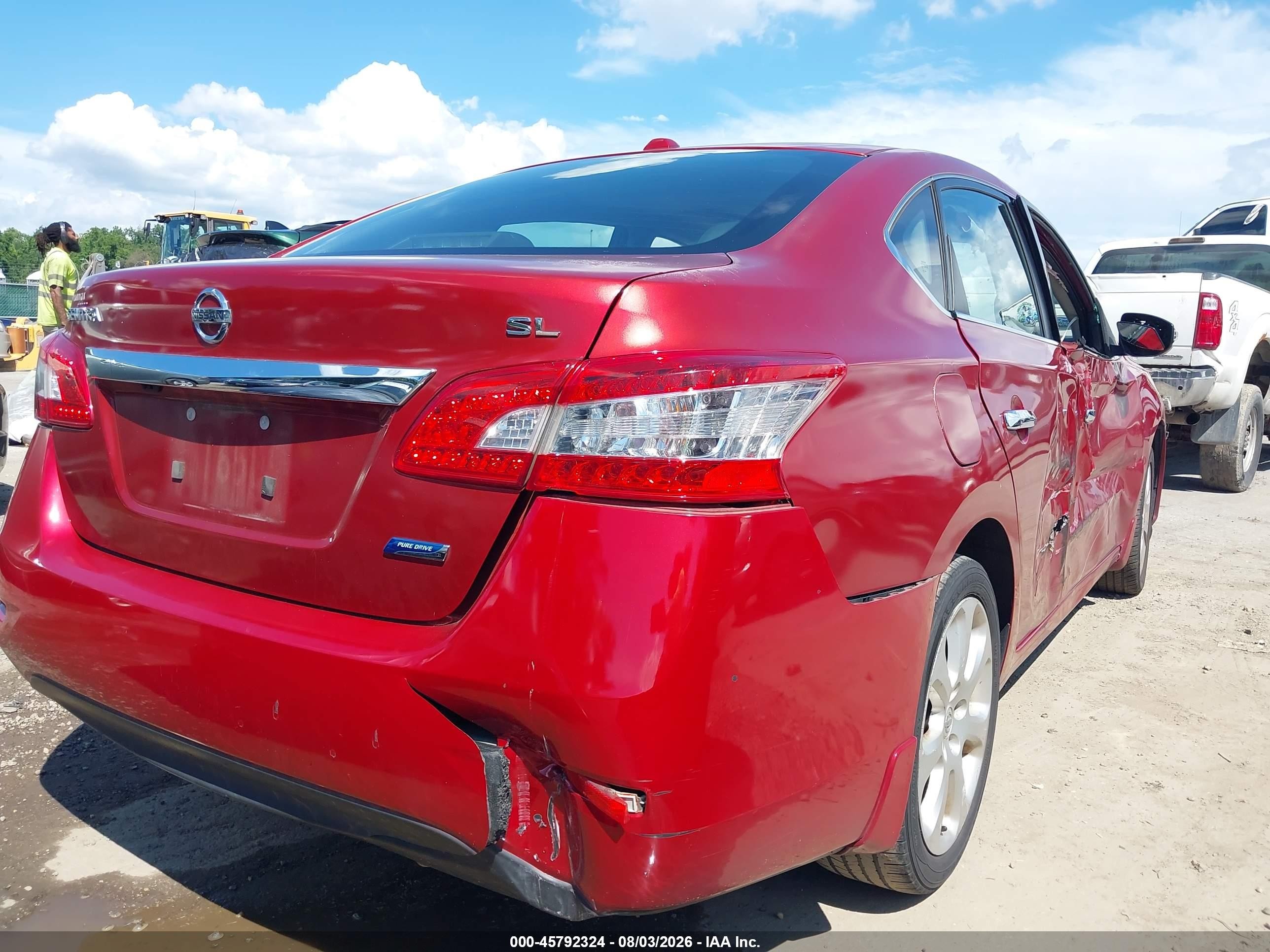 2014 Nissan Sentra Sl Red vin: 3N1AB7AP8EY324591