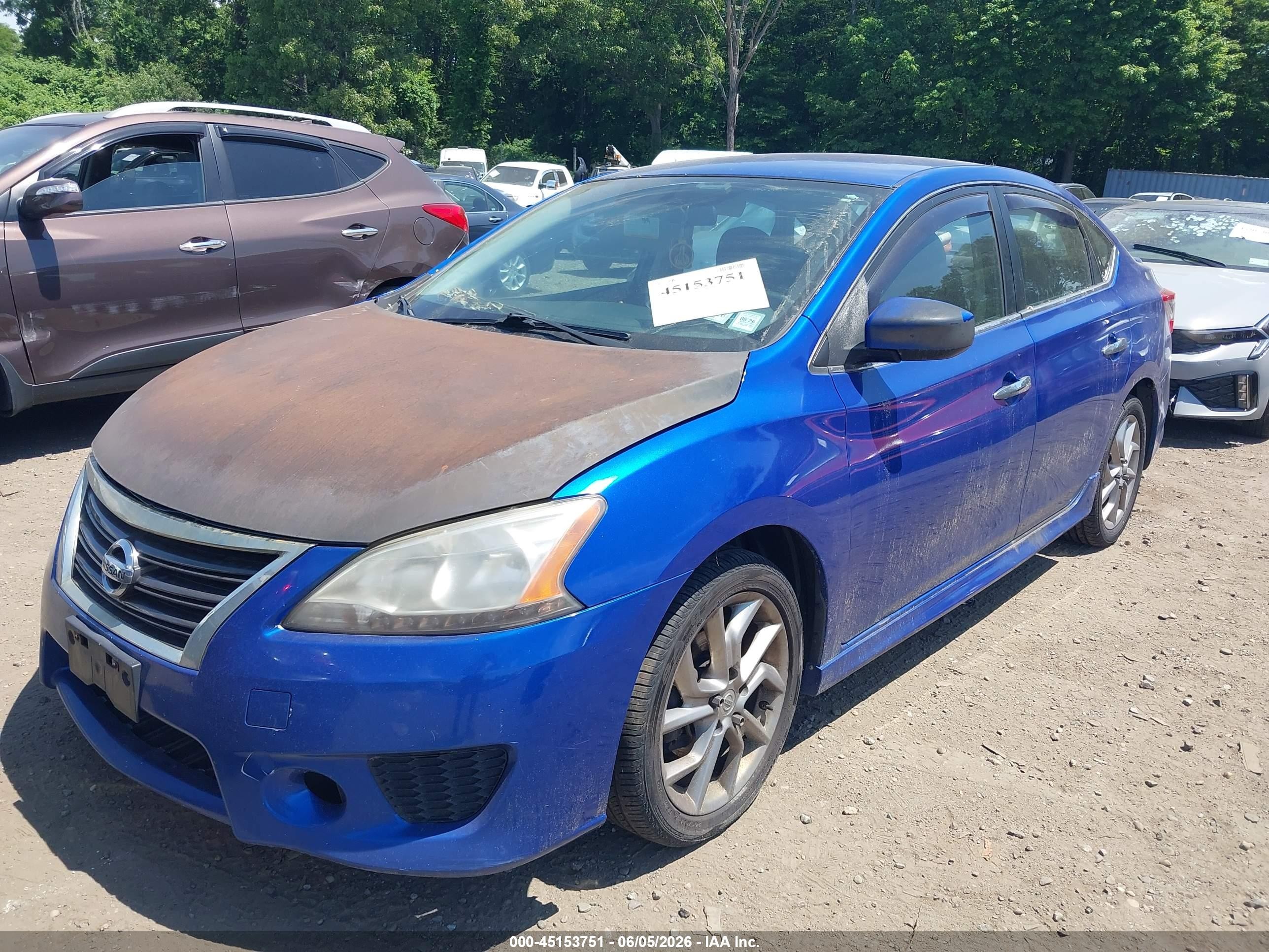 2014 Nissan Sentra Sr Blue vin: 3N1AB7AP8EY329564