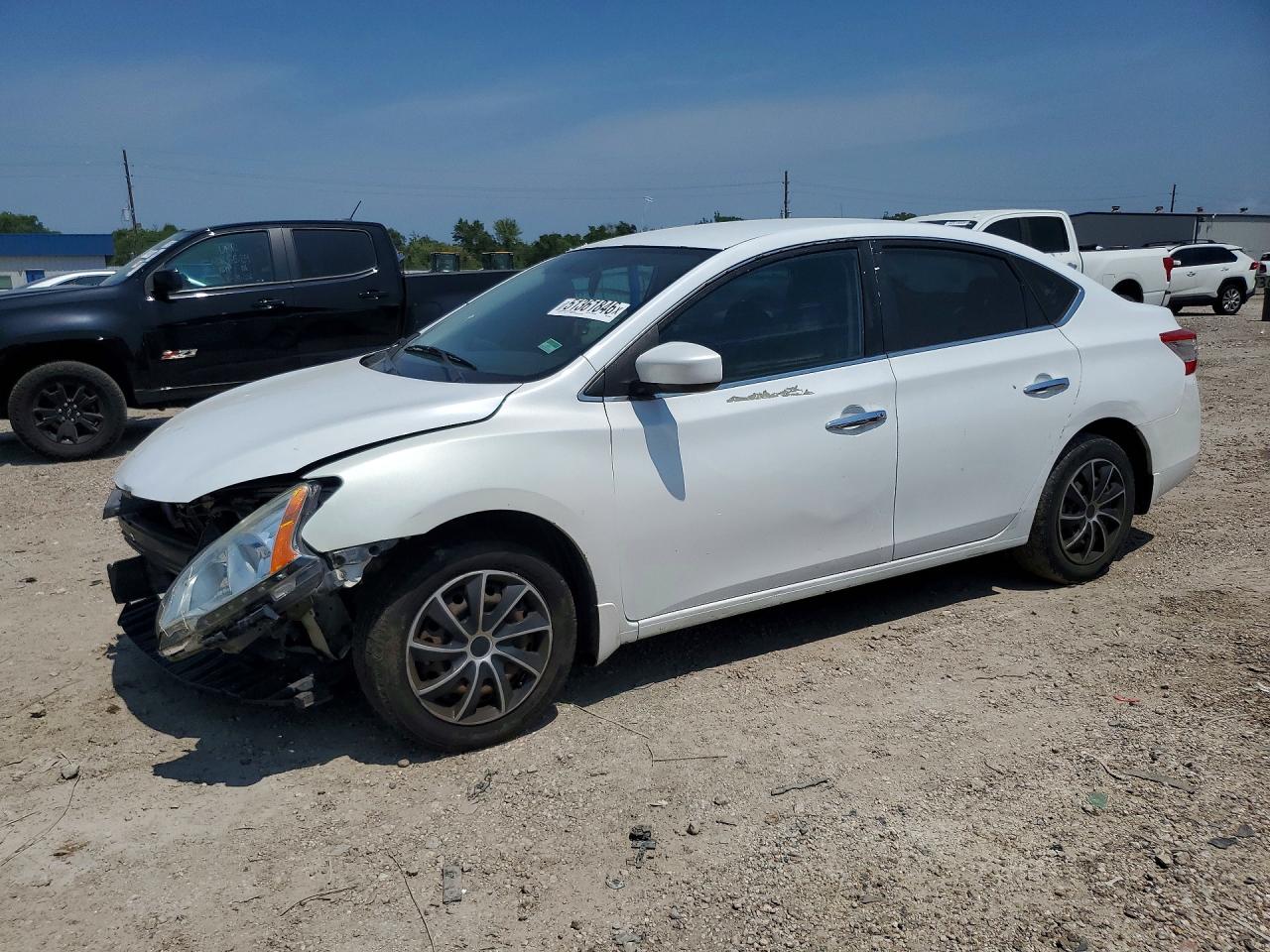 2014 Nissan Sentra S White vin: 3N1AB7AP8EY341536