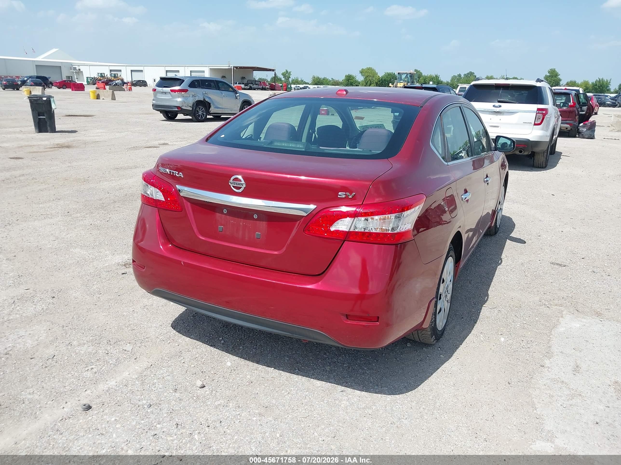 2015 Nissan Sentra Sv Red vin: 3N1AB7AP8FL678139