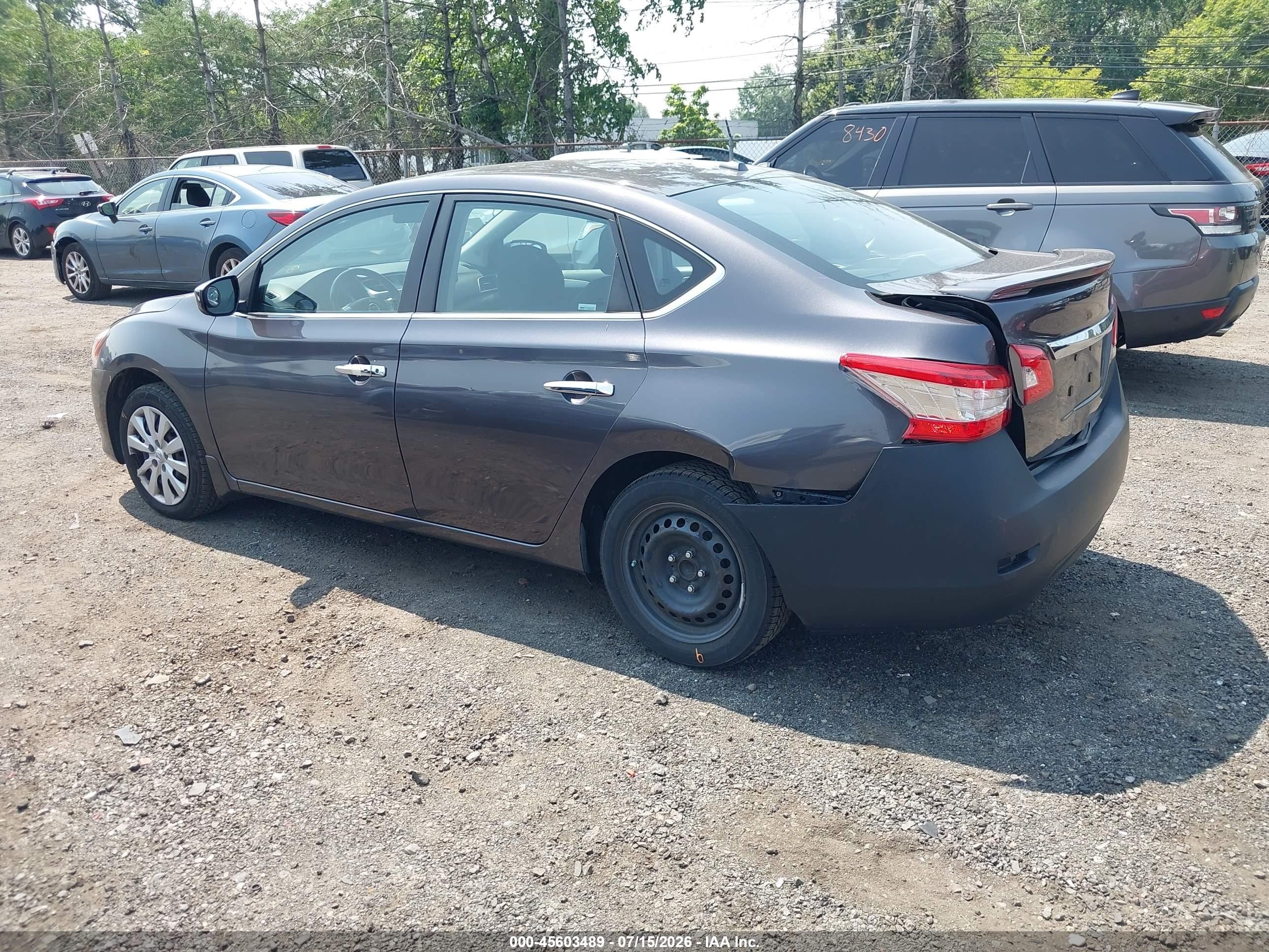 2015 Nissan Sentra Sv Gray vin: 3N1AB7AP8FL683325