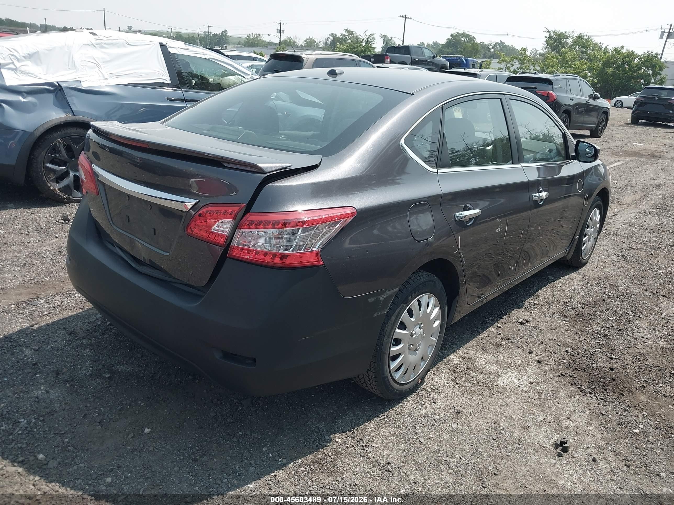 2015 Nissan Sentra Sv Gray vin: 3N1AB7AP8FL683325