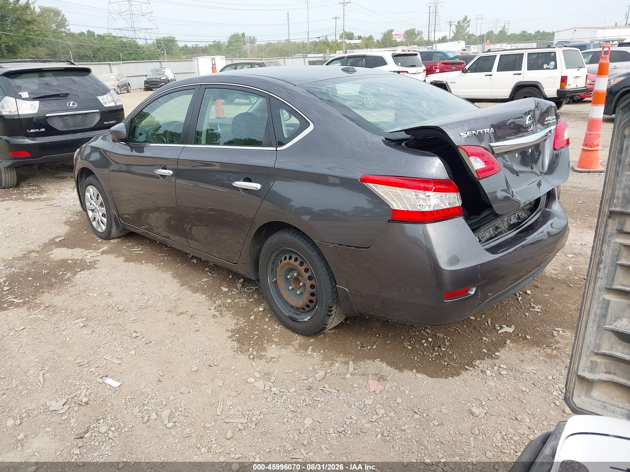 2015 Nissan Sentra Sv Gray vin: 3N1AB7AP8FL692901