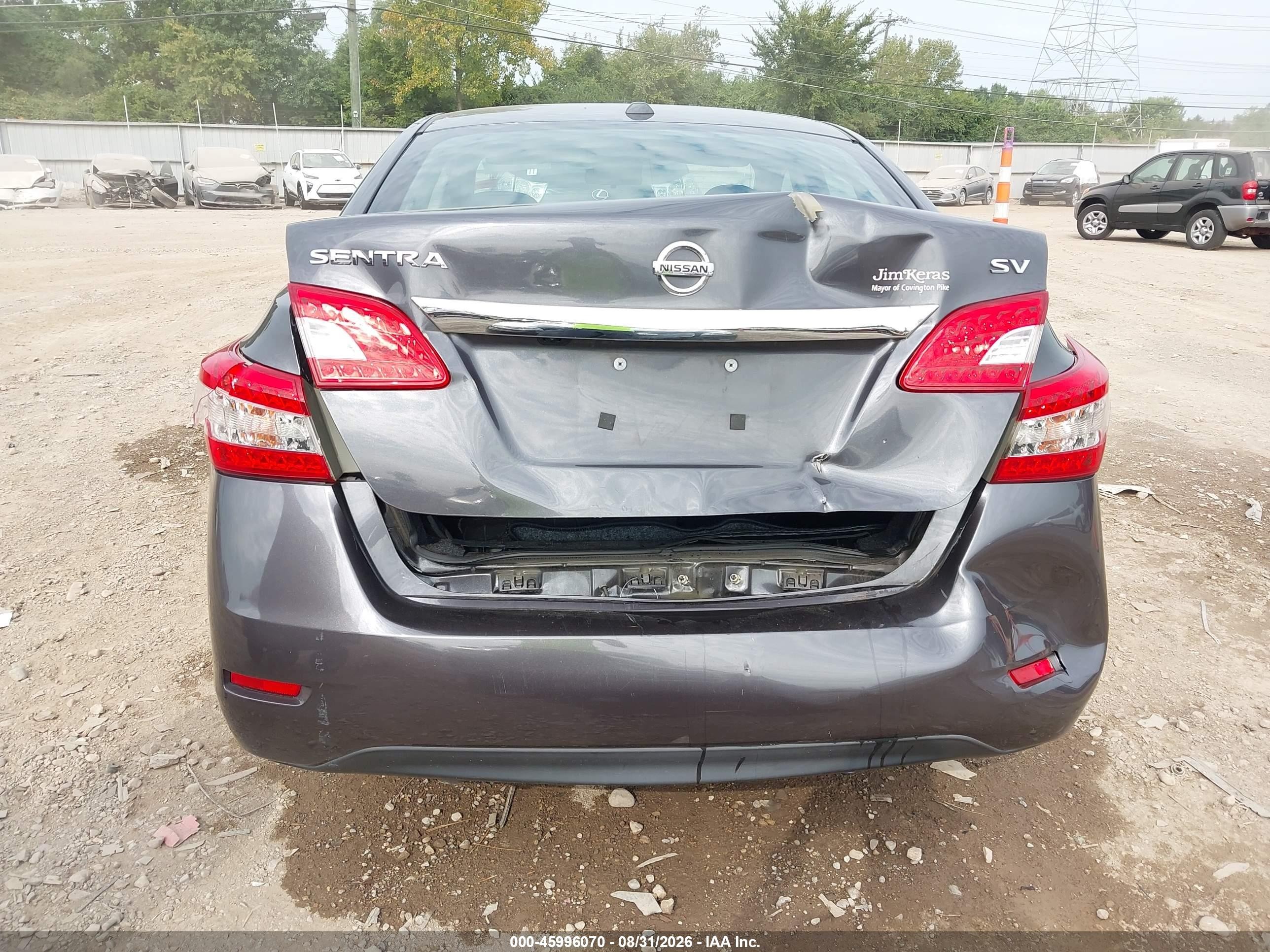 2015 Nissan Sentra Sv Gray vin: 3N1AB7AP8FL692901