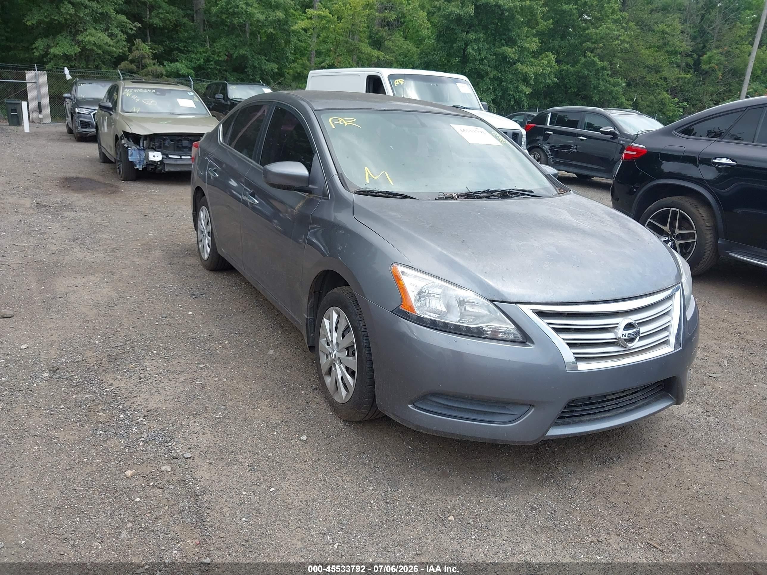 2015 Nissan Sentra Sv Gray vin: 3N1AB7AP8FL696270